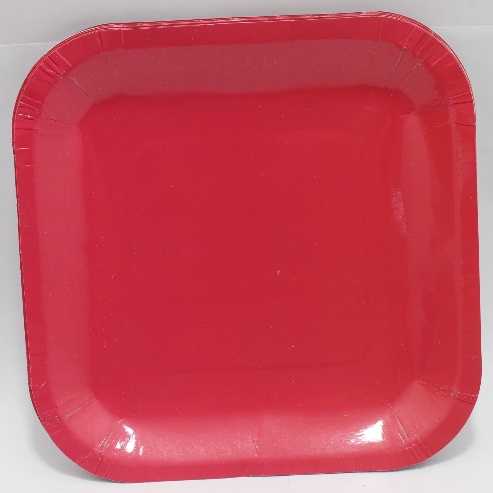 PLATO ROJO CUADRADO 18 CM X10 UNI
