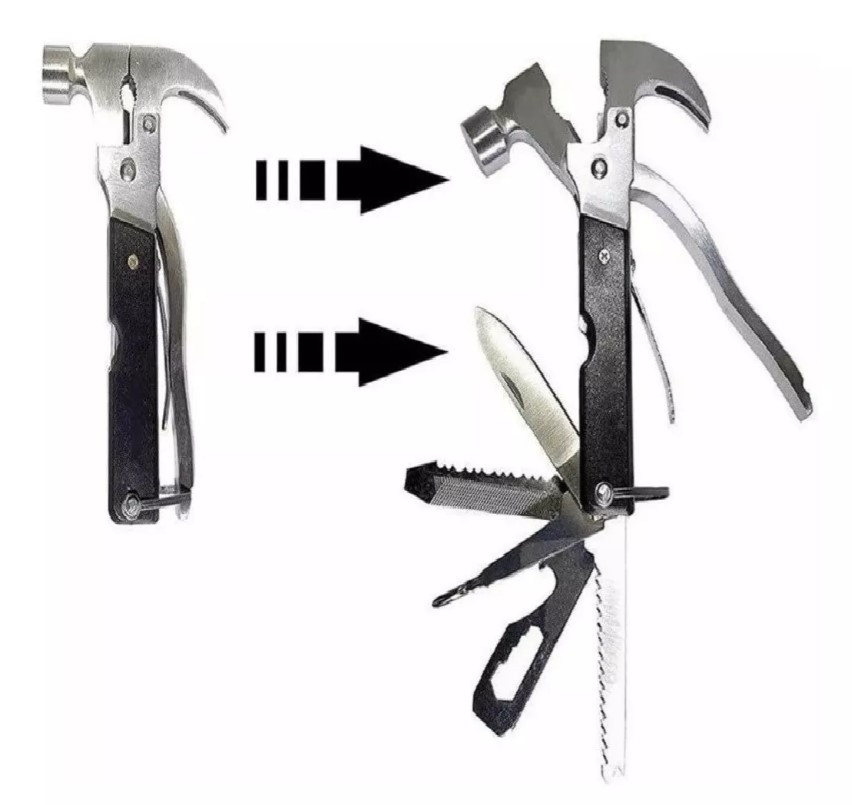 Miniatura 3 de Martillo Multiusos + Linterna llavero