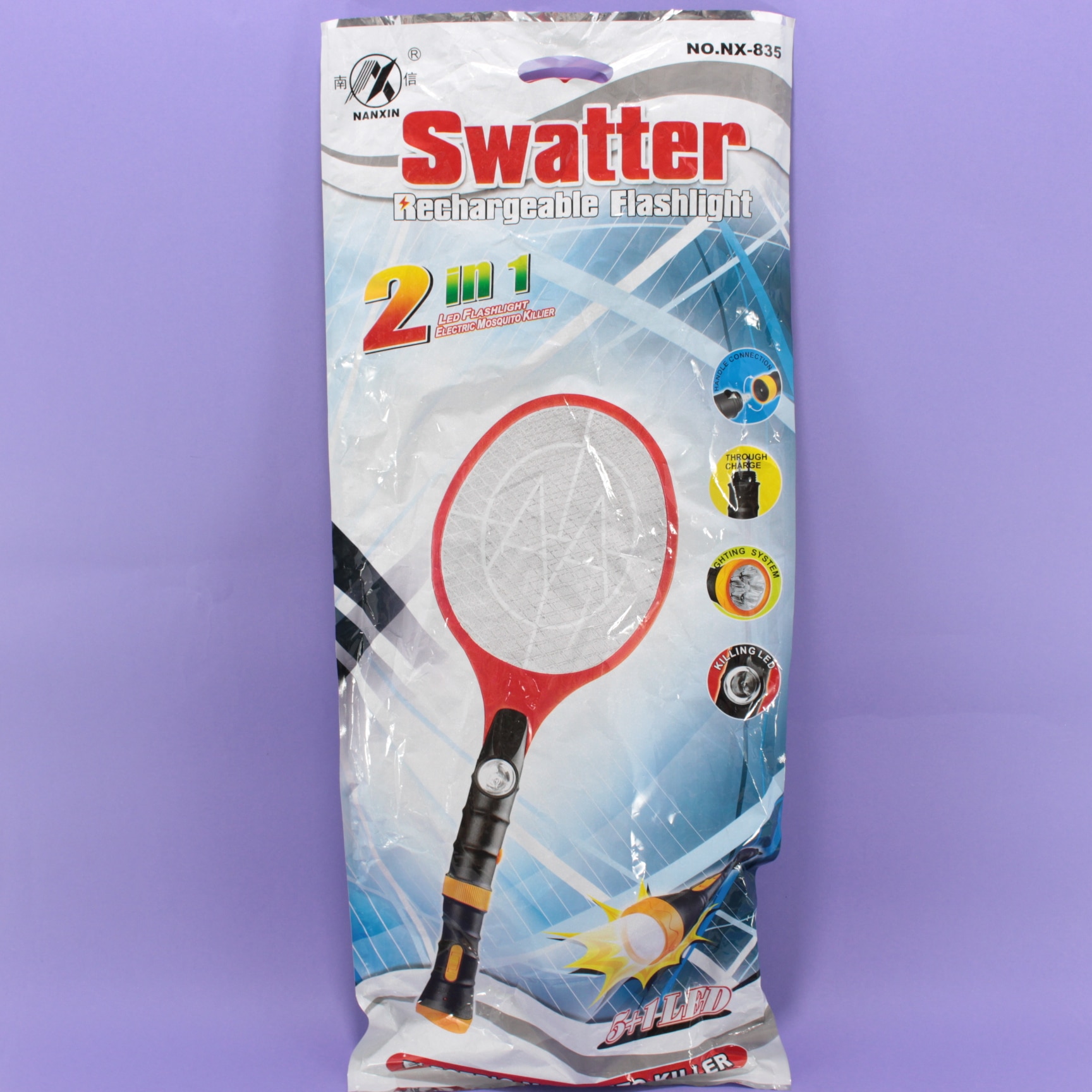 Raqueta eléctrica con linterna