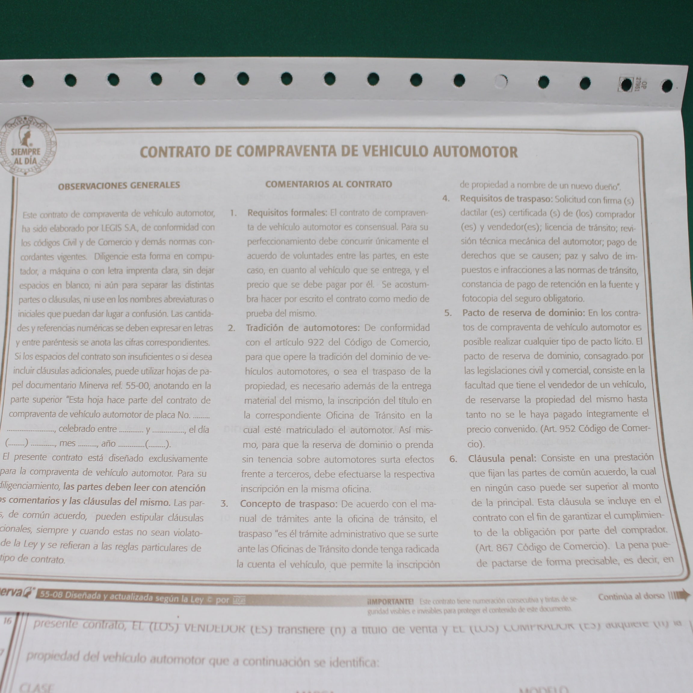 CONTRATO DE COMPRAVENTA DE VEHICULO AUT