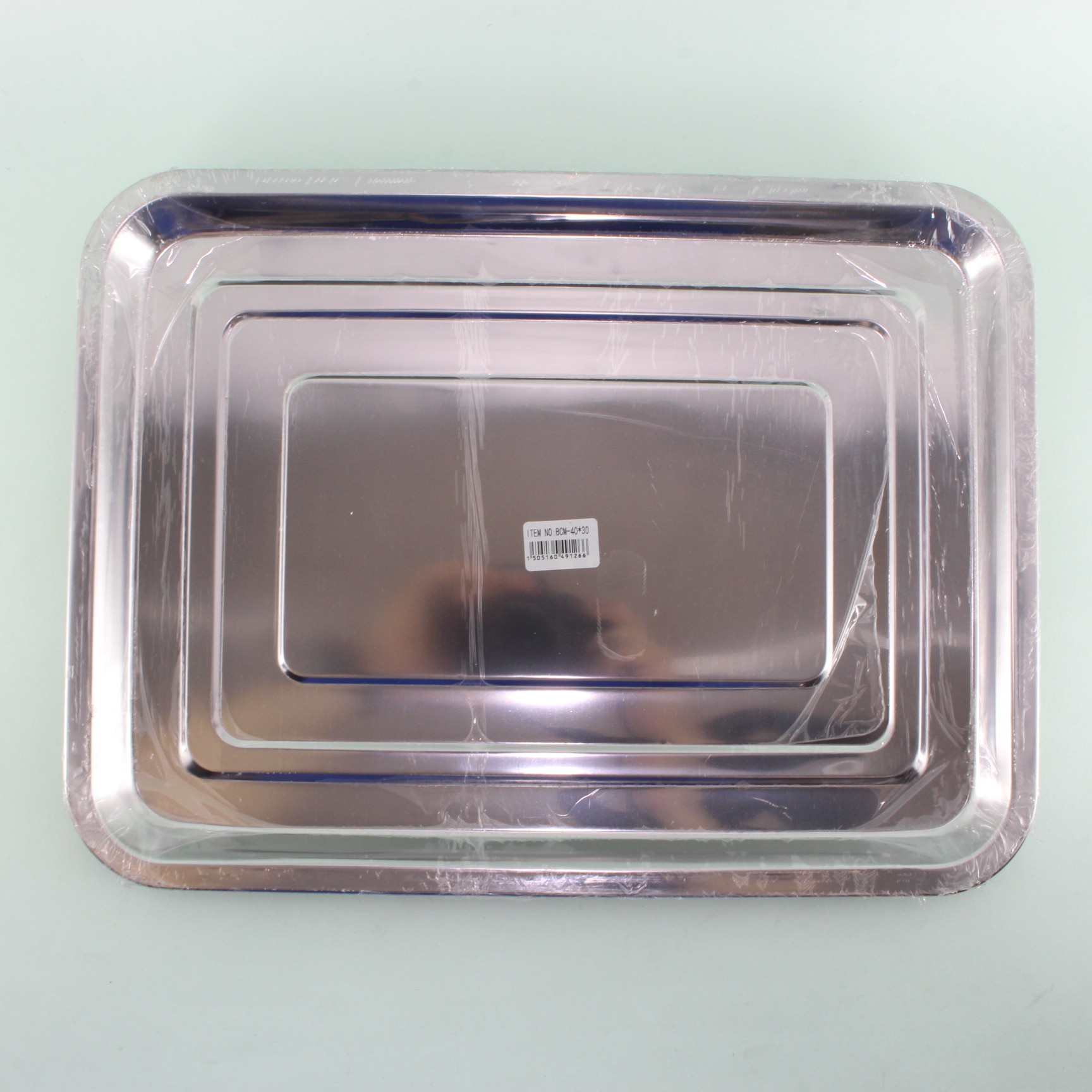 Bandeja metálica semi plana 40x30cm