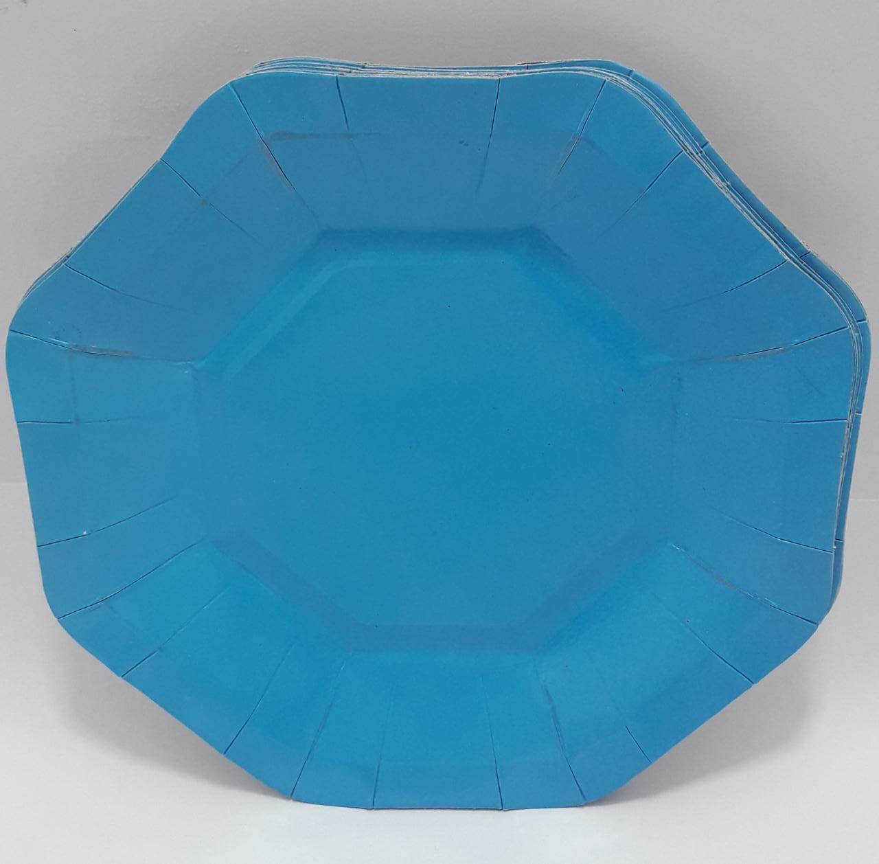 PLATO AZUL CLARO CARTON 18CM X 10 UNIDA