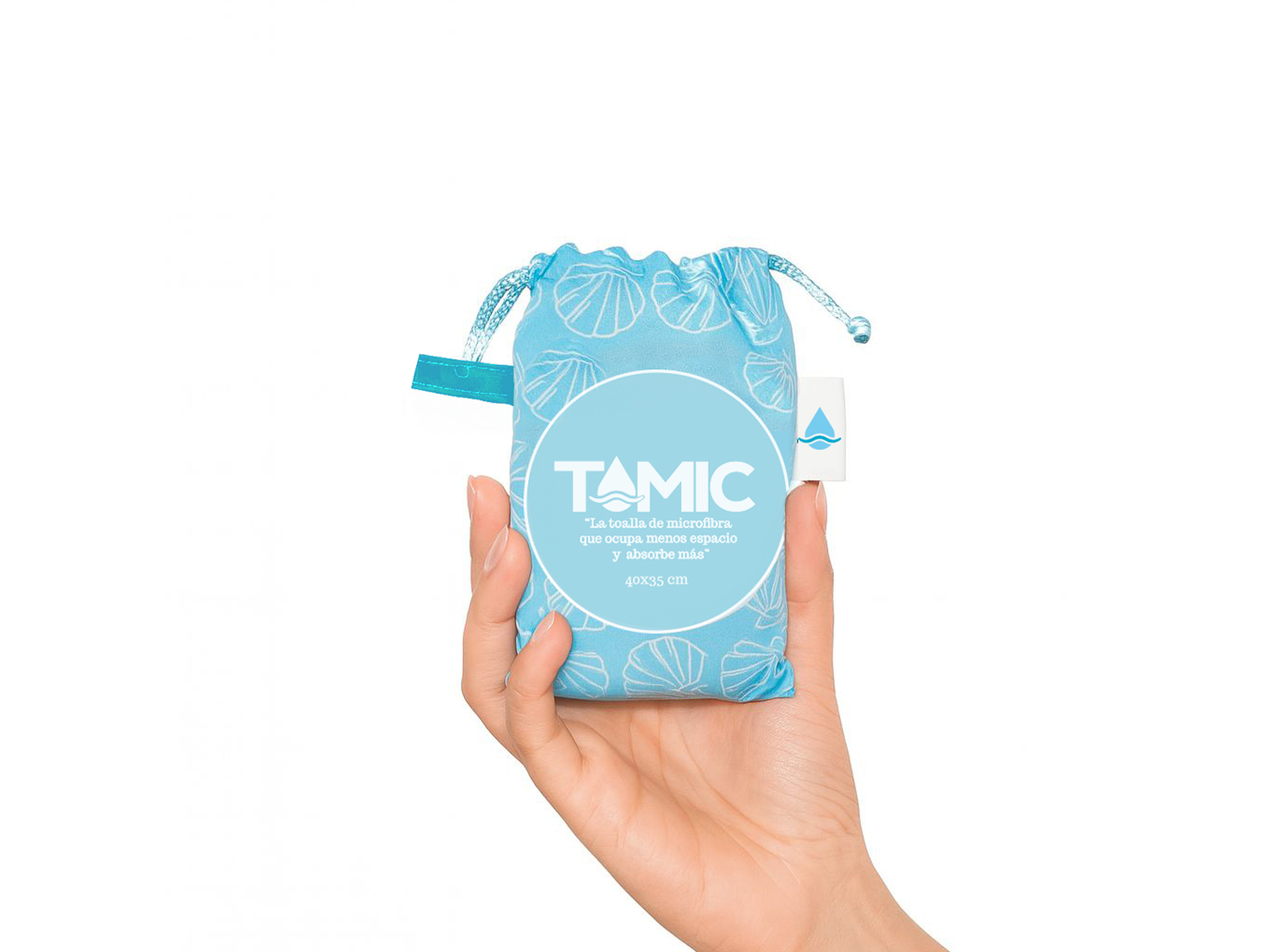 Toalla De  Microfibra 40x35cm Azul Celes