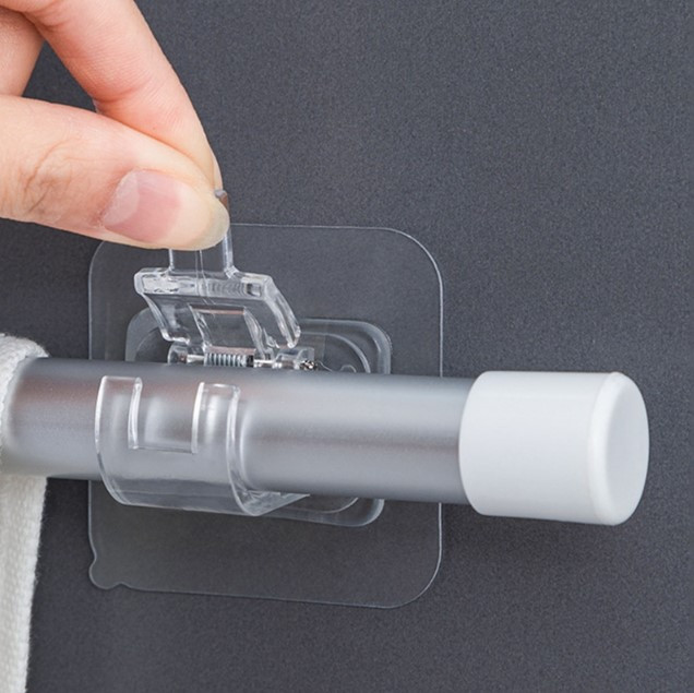 Soporte barra cortina ajustable sin clav