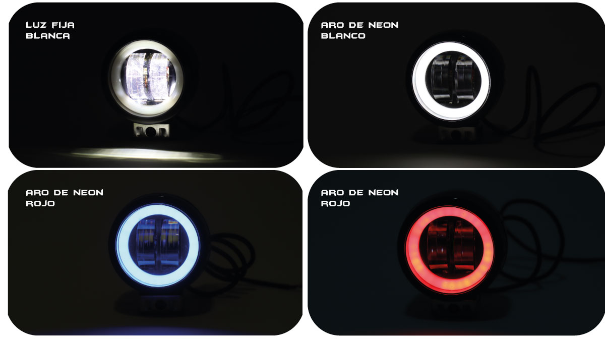 EXPLORADORA LED 3" CON OJO DE ANGEL PAR