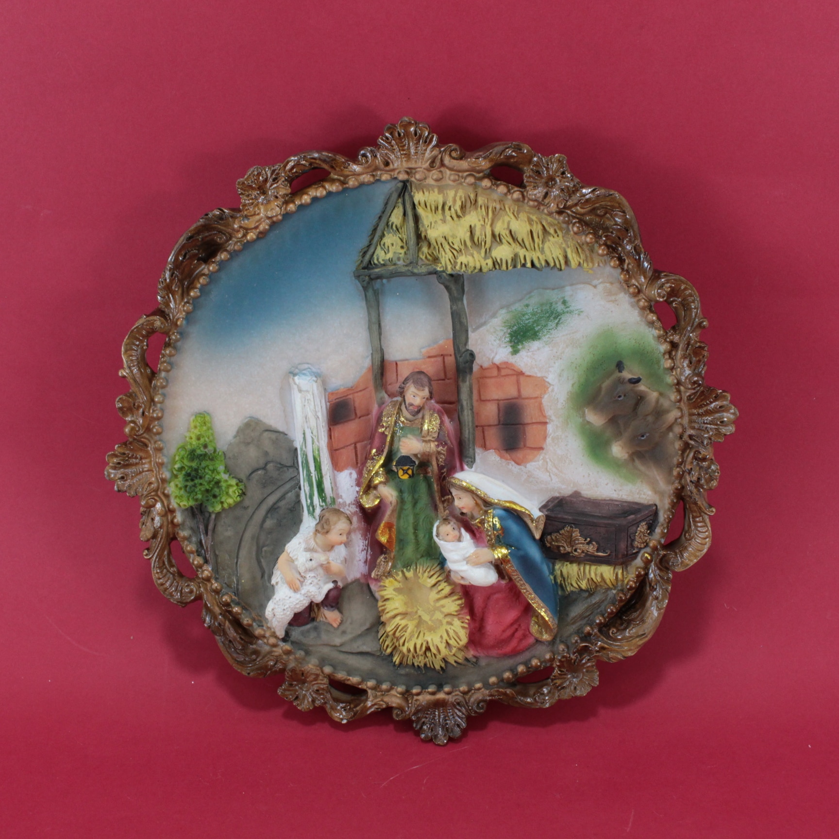 Familia en pesebre para colgar