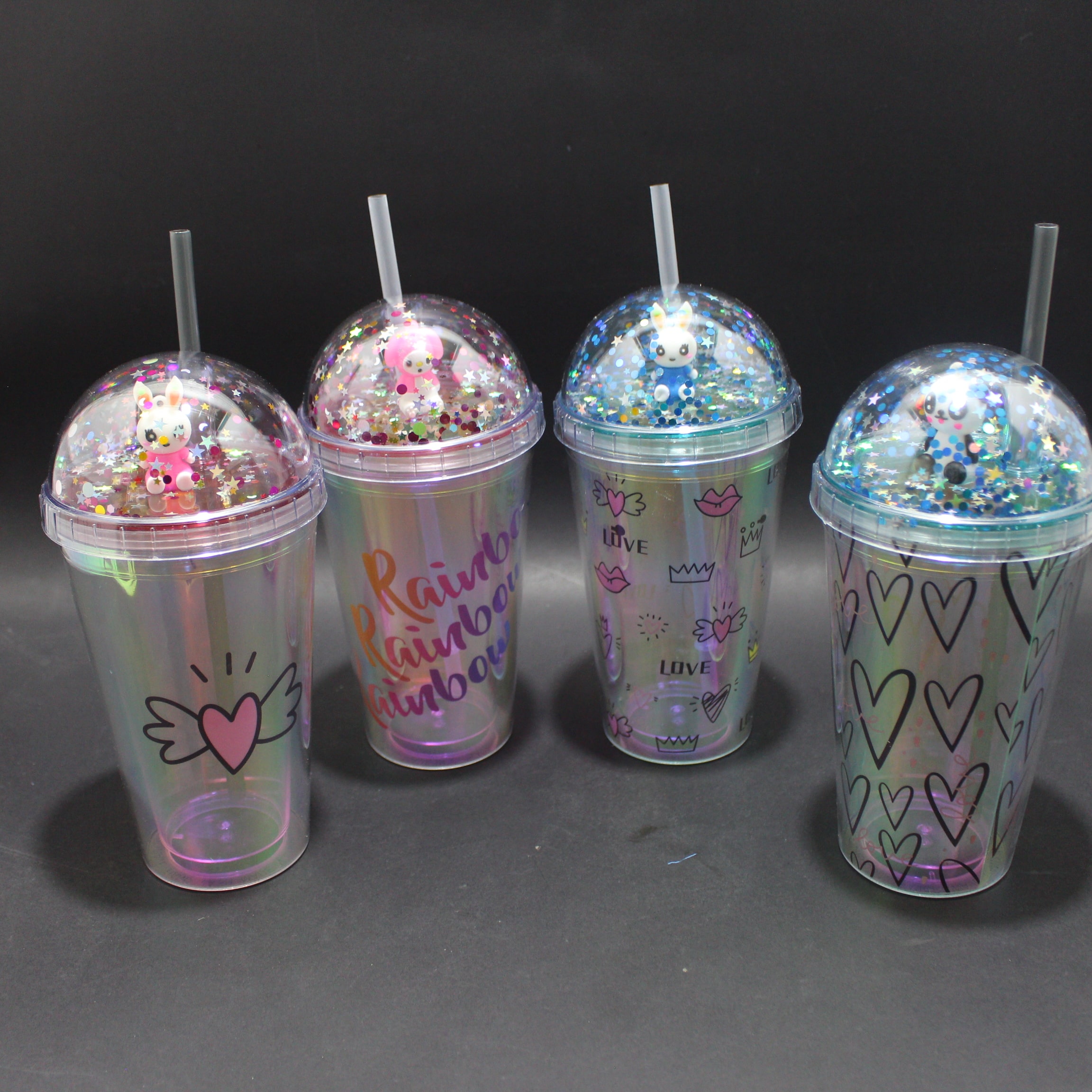 Termo con Pitillo Translucido estampado