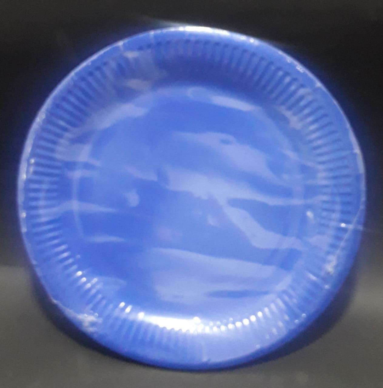 PLATO CARTON AZUL OSCURO 23CM X 10 UNID