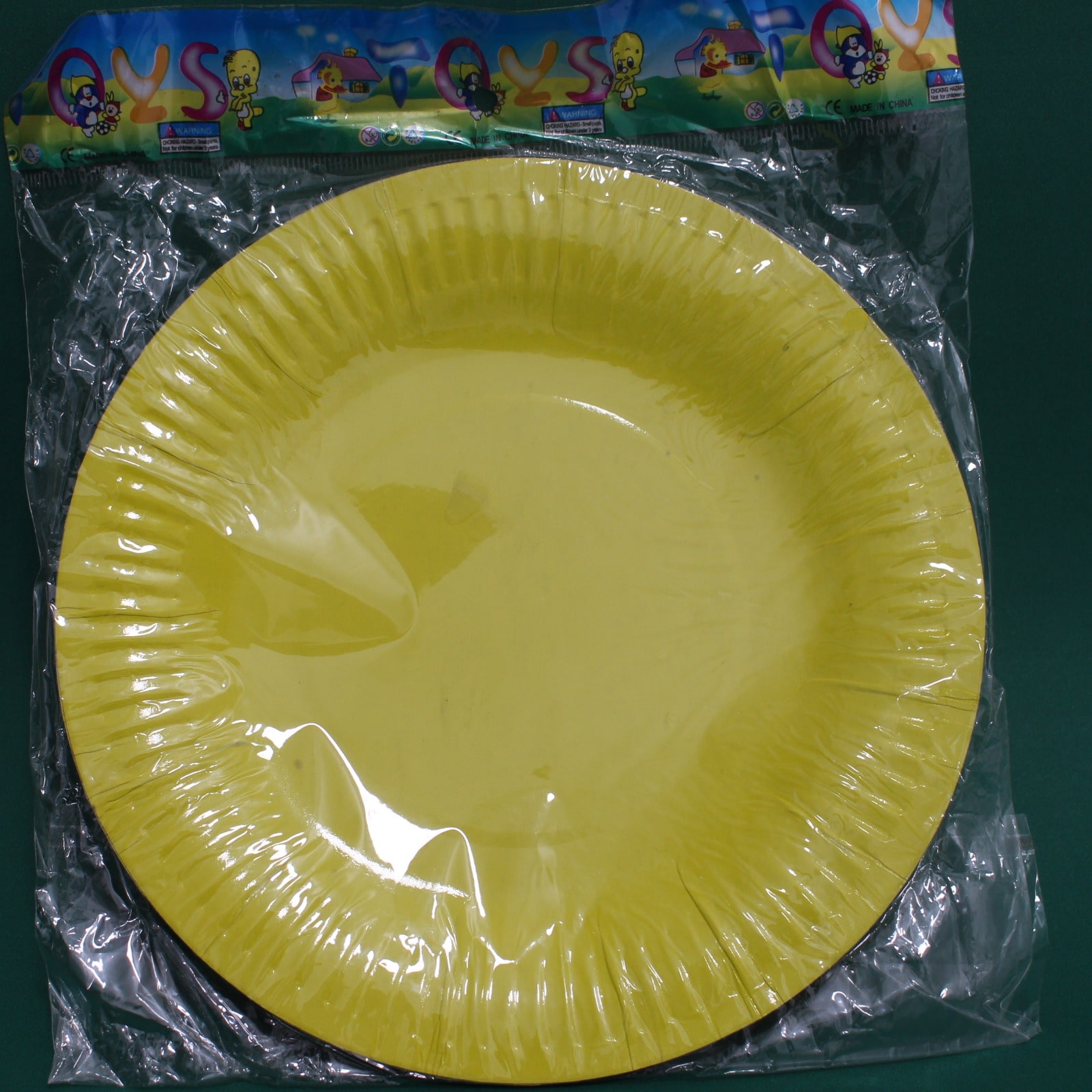 PLATO AMARILLO CARTON BOLSA 18CM X 10 U
