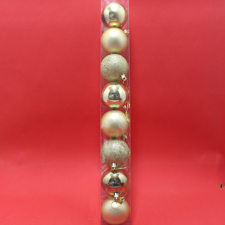 Bola Navideña Dorada x 8 de 6cm