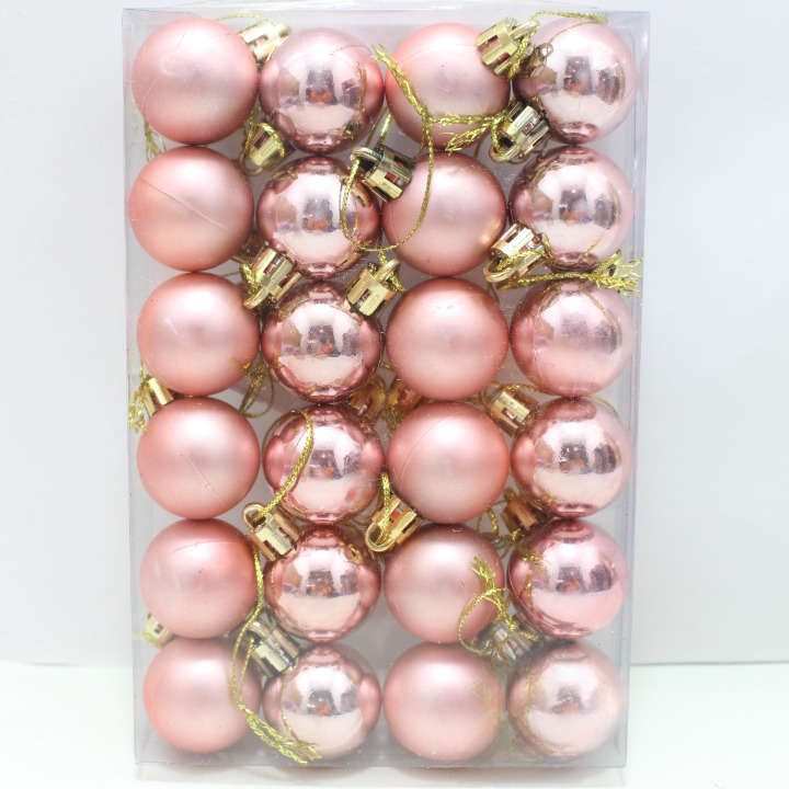 Bola Plao de rosa navideña de 3 cm x 24