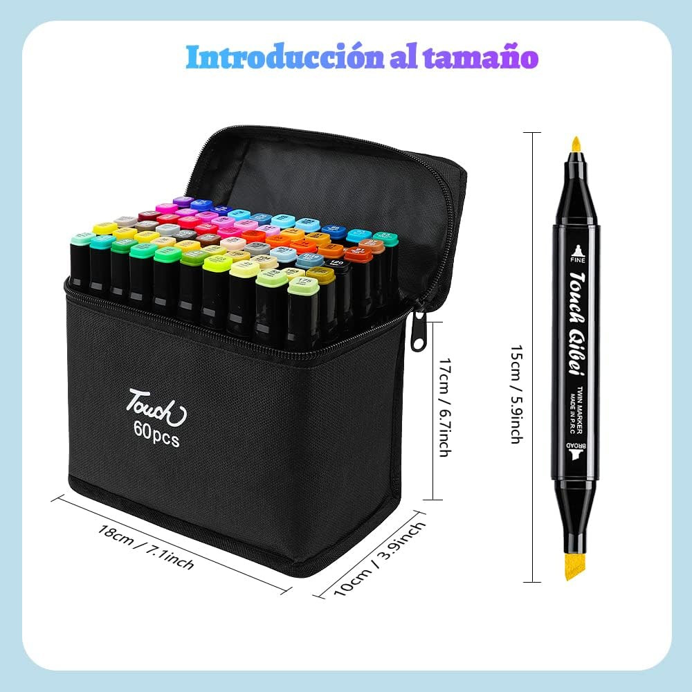 Miniatura 3 de Marcadores Doble Punta Set 60