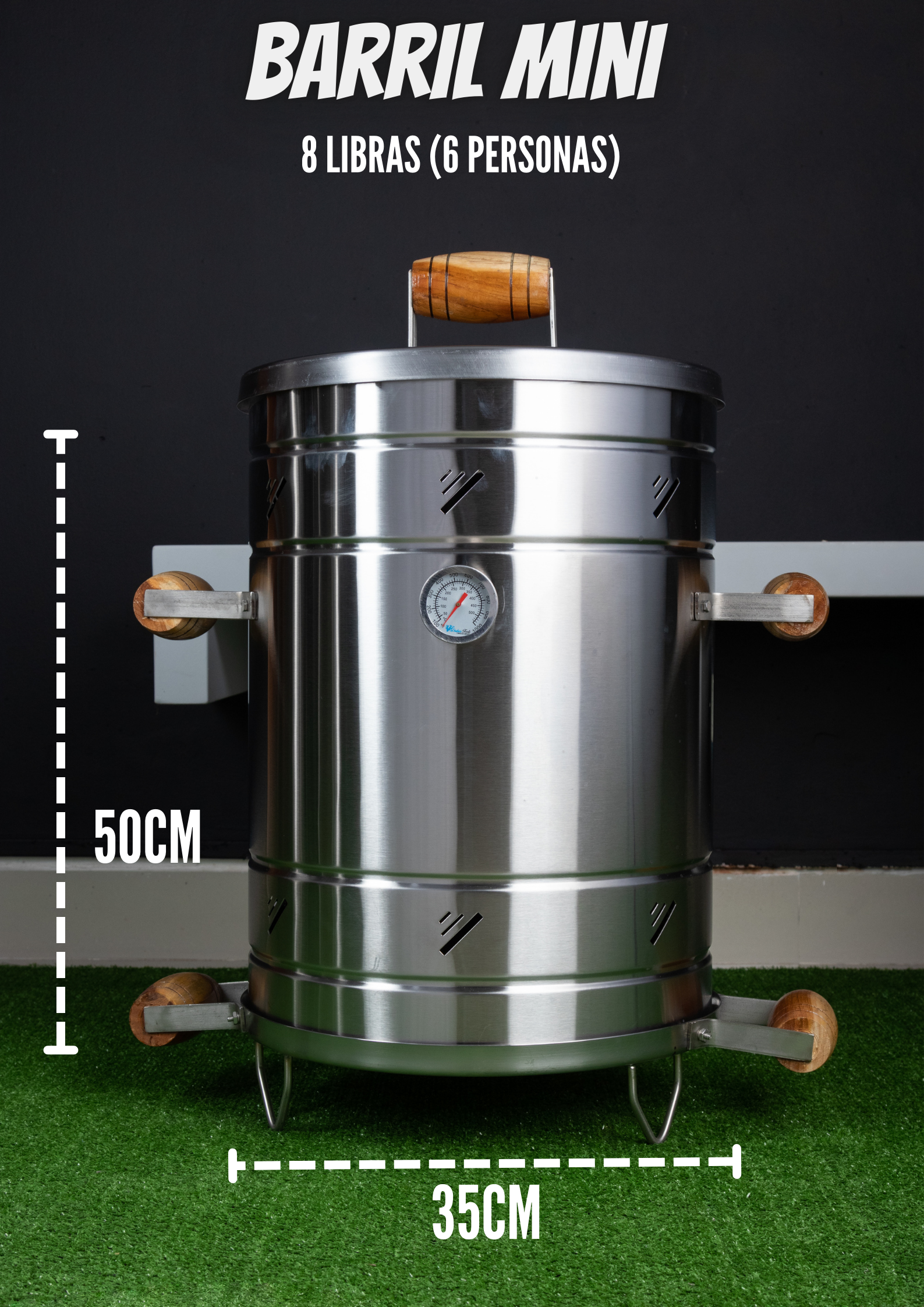 Miniatura 4 de ASADOR TIPO BARRIL MINI EN ACERO INOX