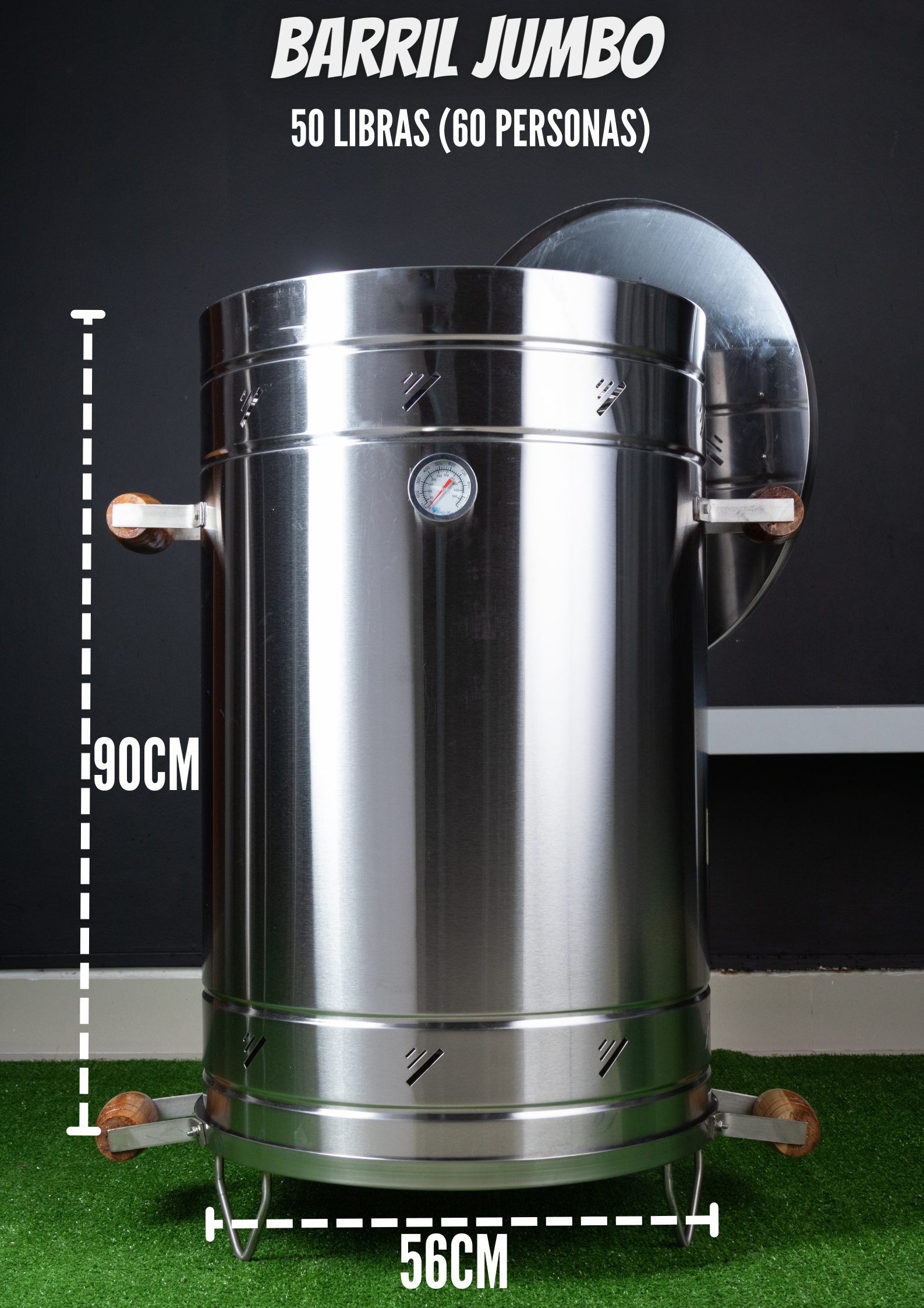 Miniatura 5 de ASADOR TIPO BARRIL JUMBO EN ACERO INOX