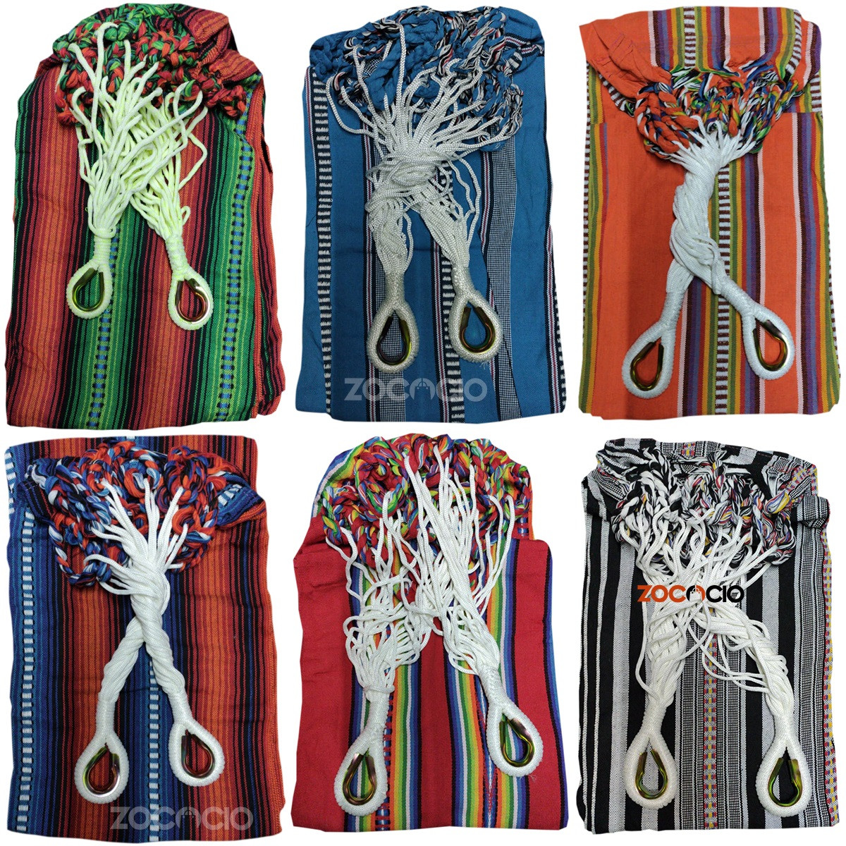 Hamaca De Colores Tejida Aros Metálica3M