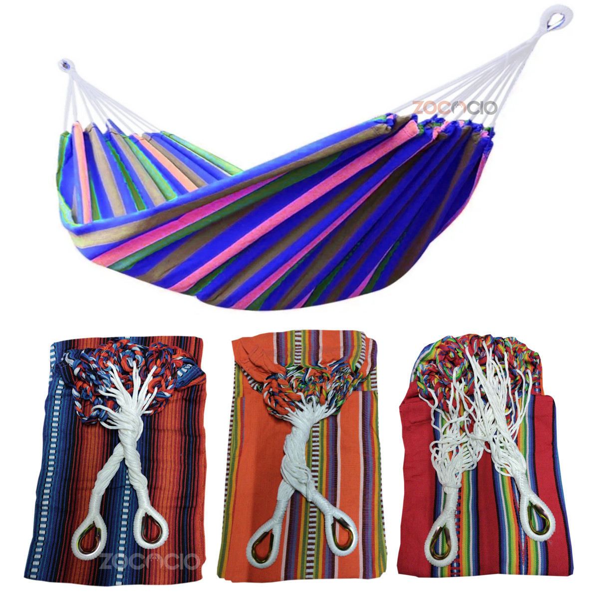 Miniatura 5 de Hamaca De Colores Tejida Aros Metálica3M