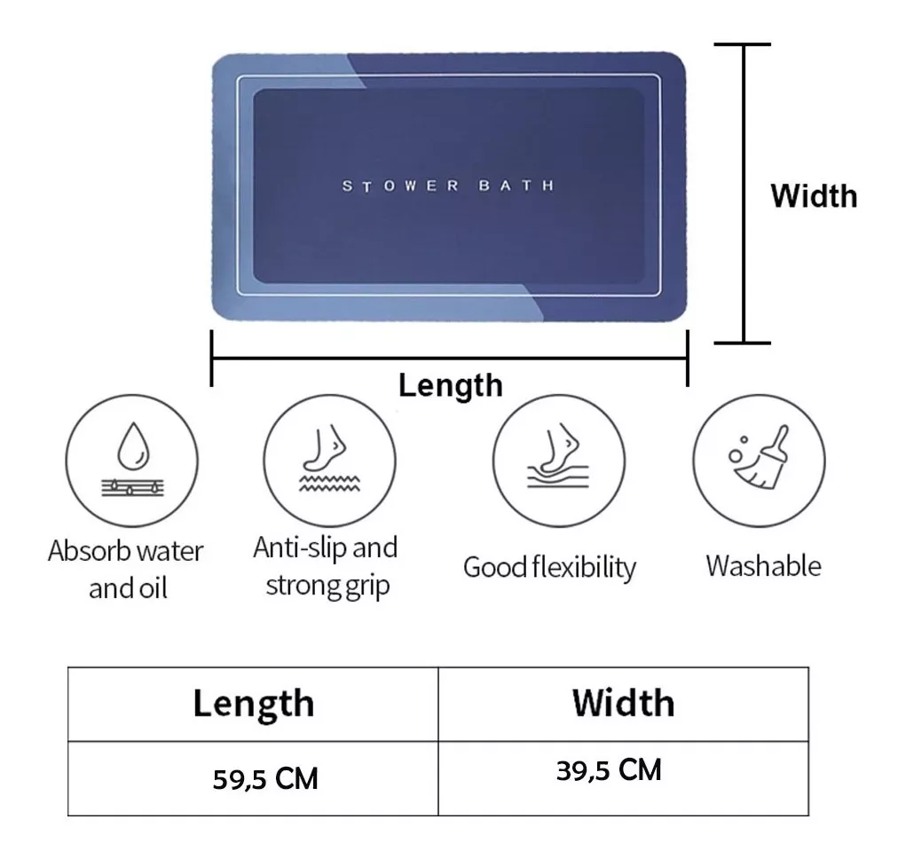 Miniatura 2 de Alfombra Tapete Absorbente Antideslizant