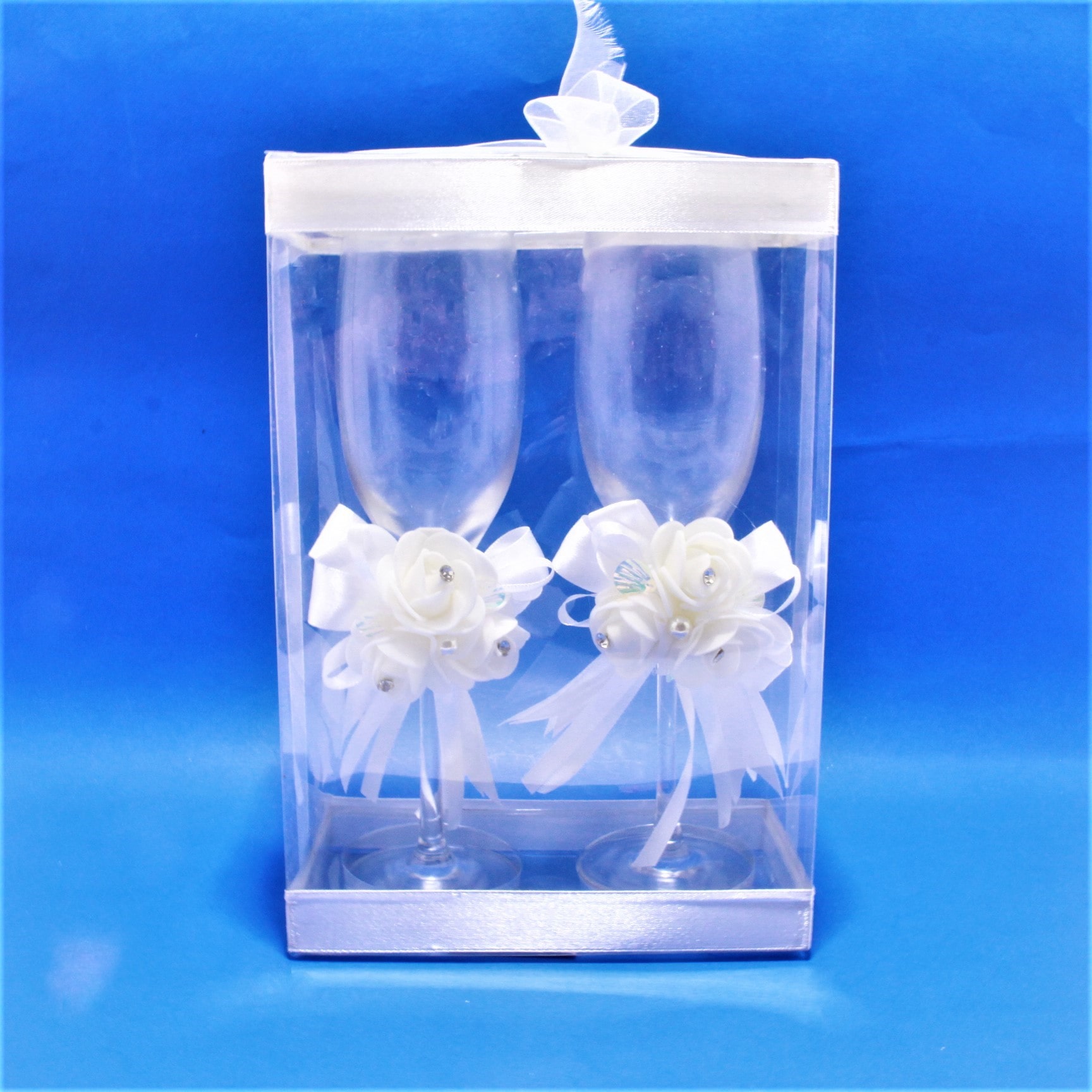 Set de copas en vidrio decorado x2