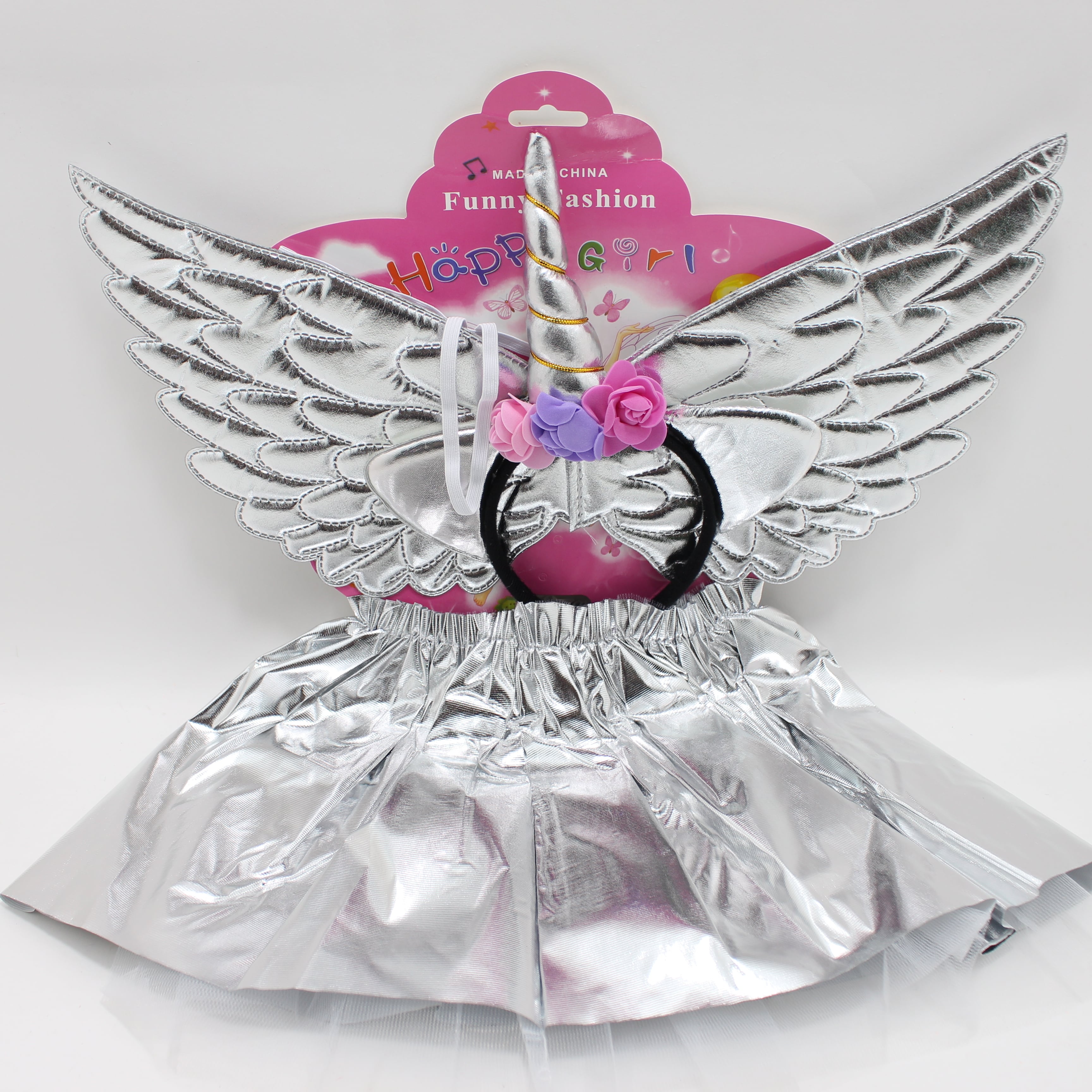 Tutu plateado con alas plateadas de Peg