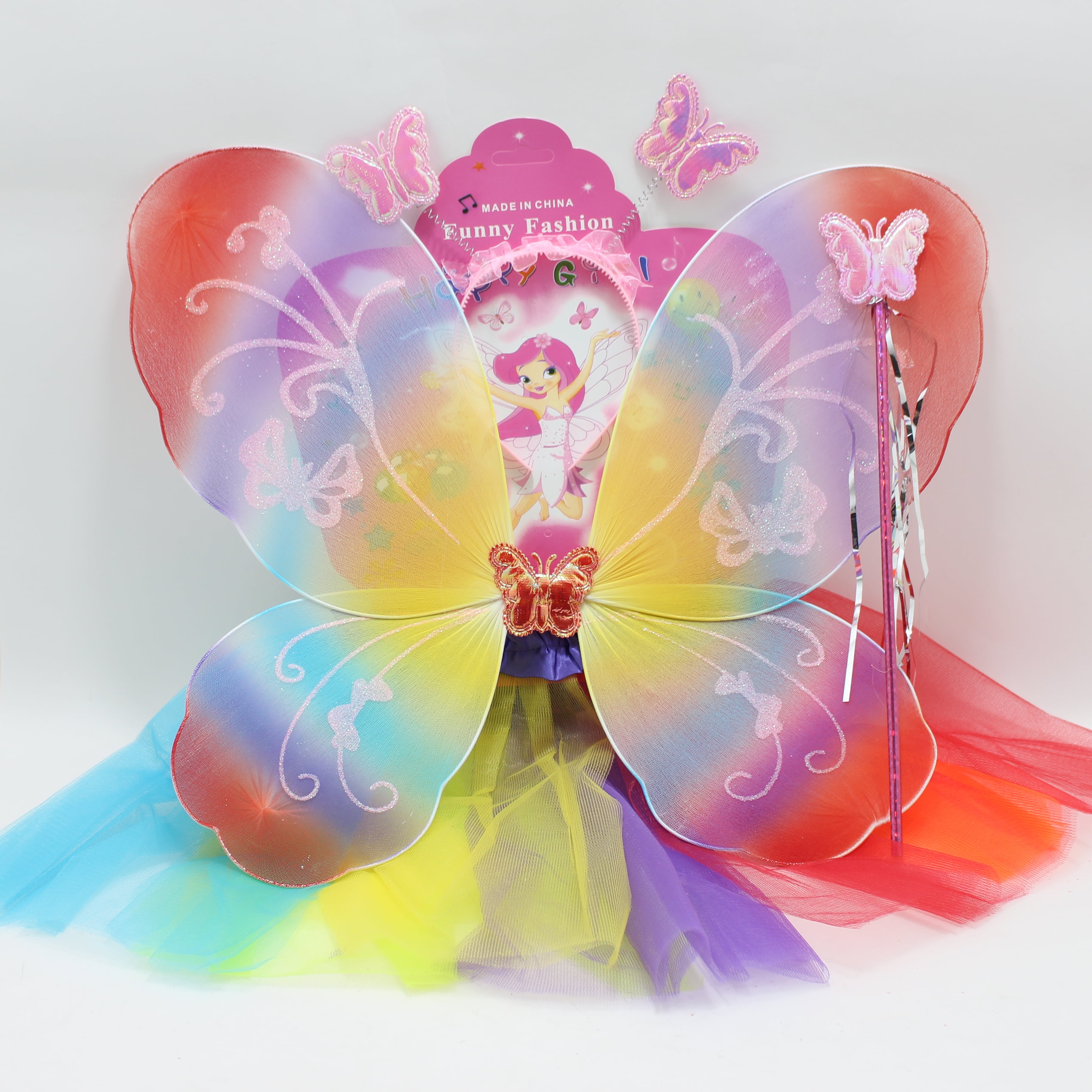 Tutu Arcoiris colores vivos con Alas