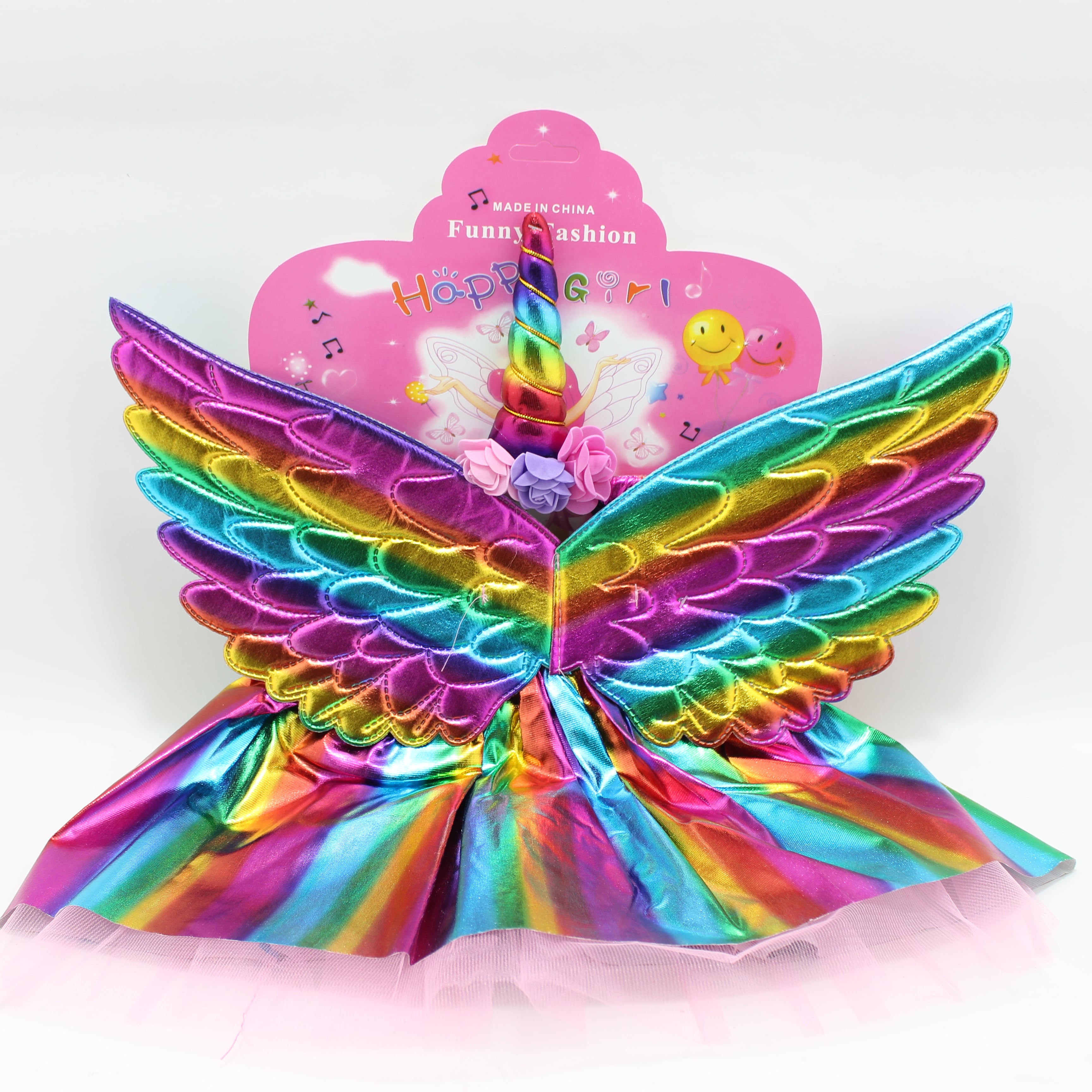 Tutu Arcoíris metalizado con Alas de Án