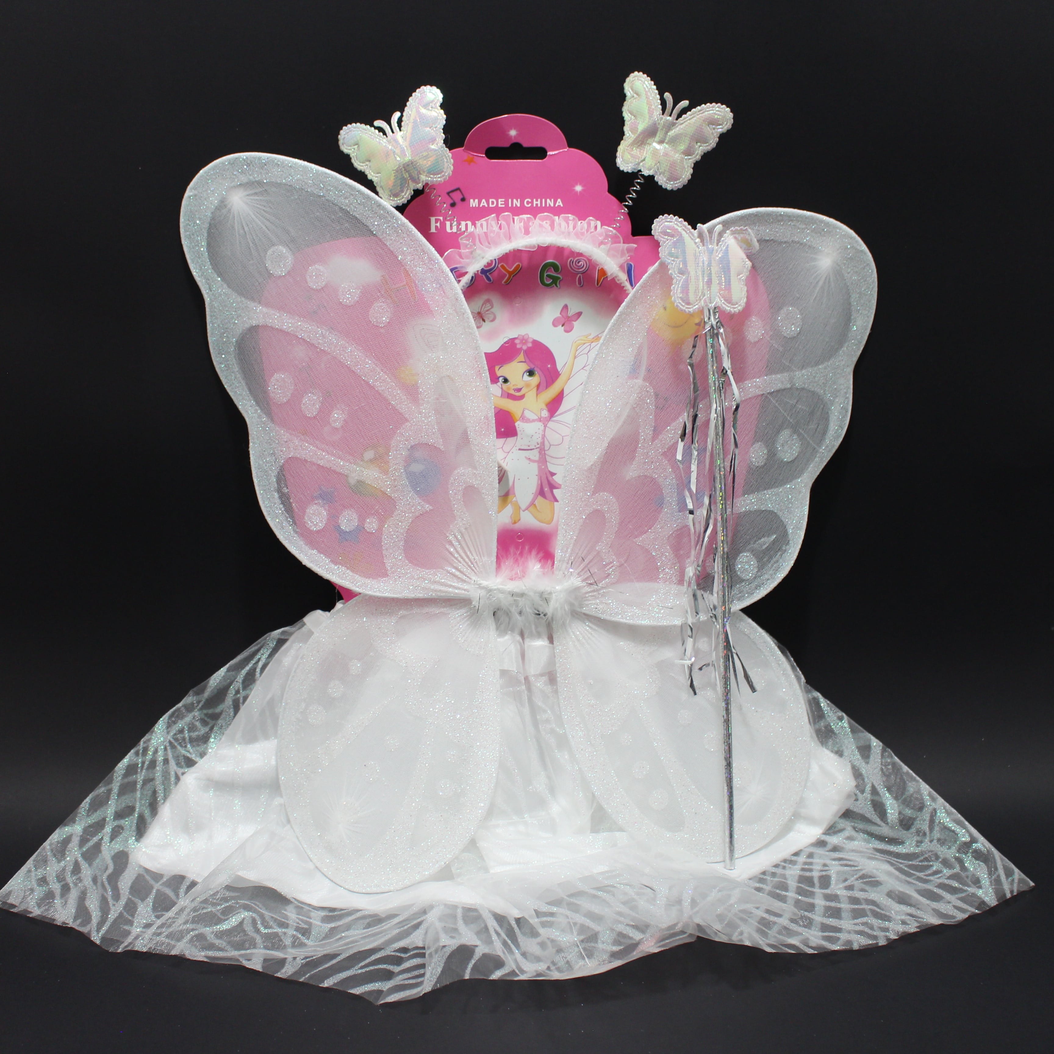 Tutu Blanco con alas de Mariposa Tiara