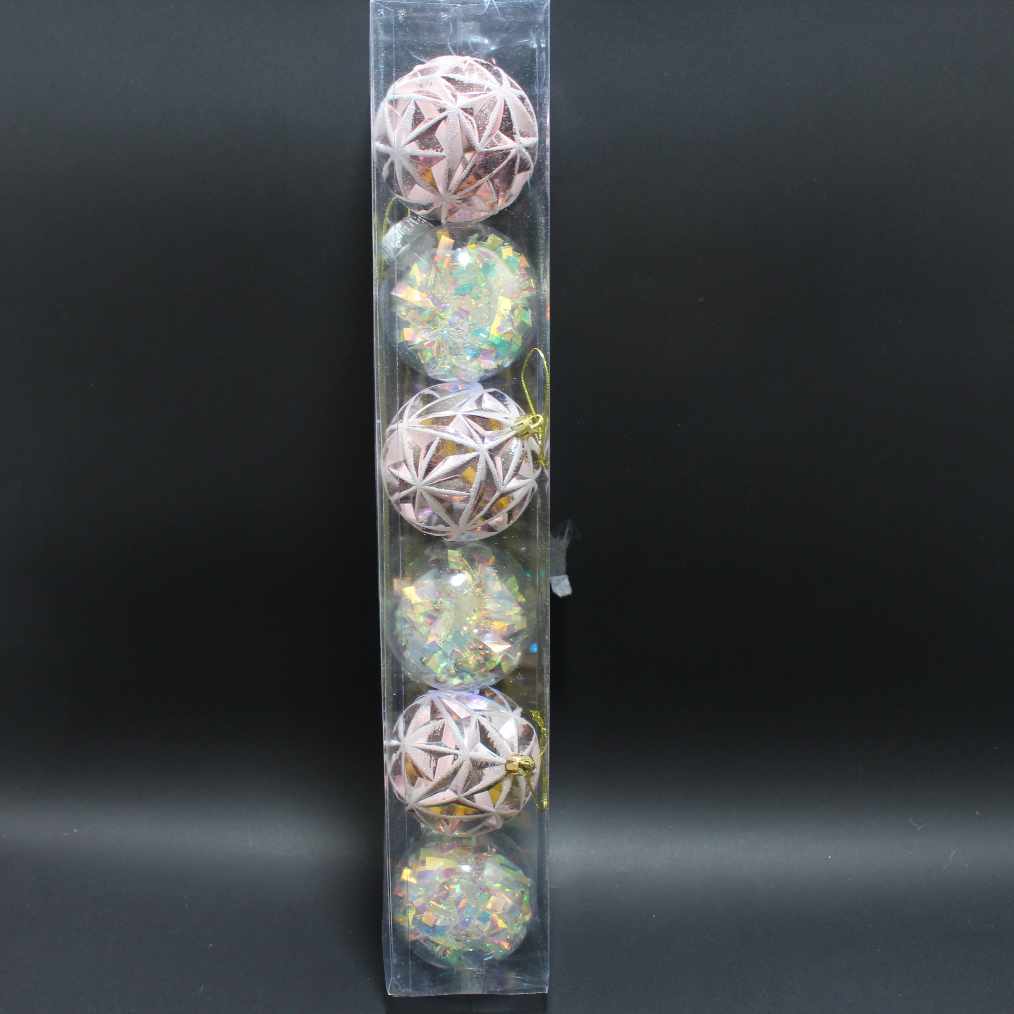 Bolas navideñas x3 transparentes y 3 ro