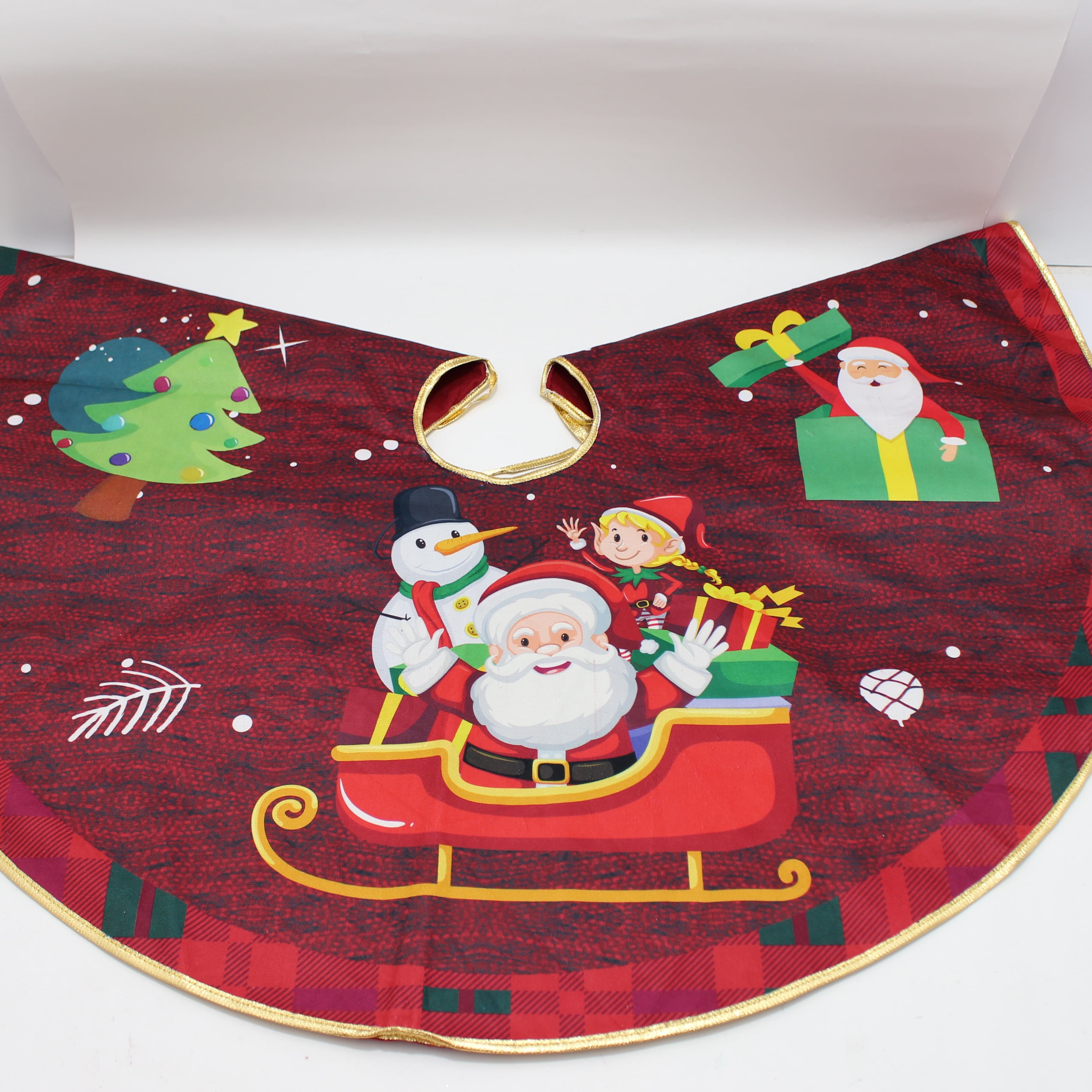 Pie de arbol 87cm estampado papa noel