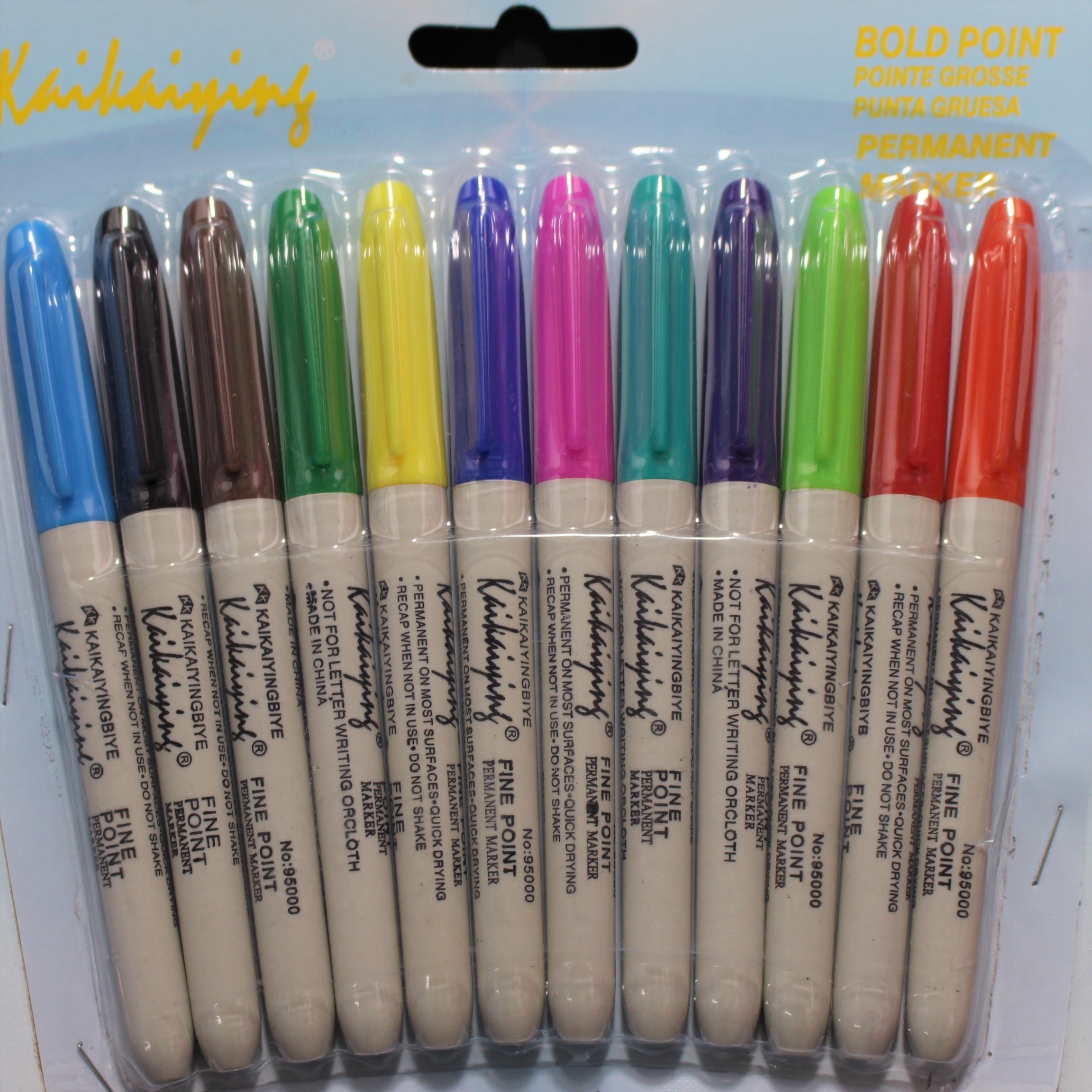 Marcador punta delgada x12 unidades