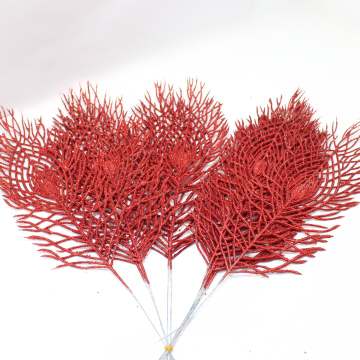 Miniatura 2 de Pin Rojo flor navideña hoja espiga x10