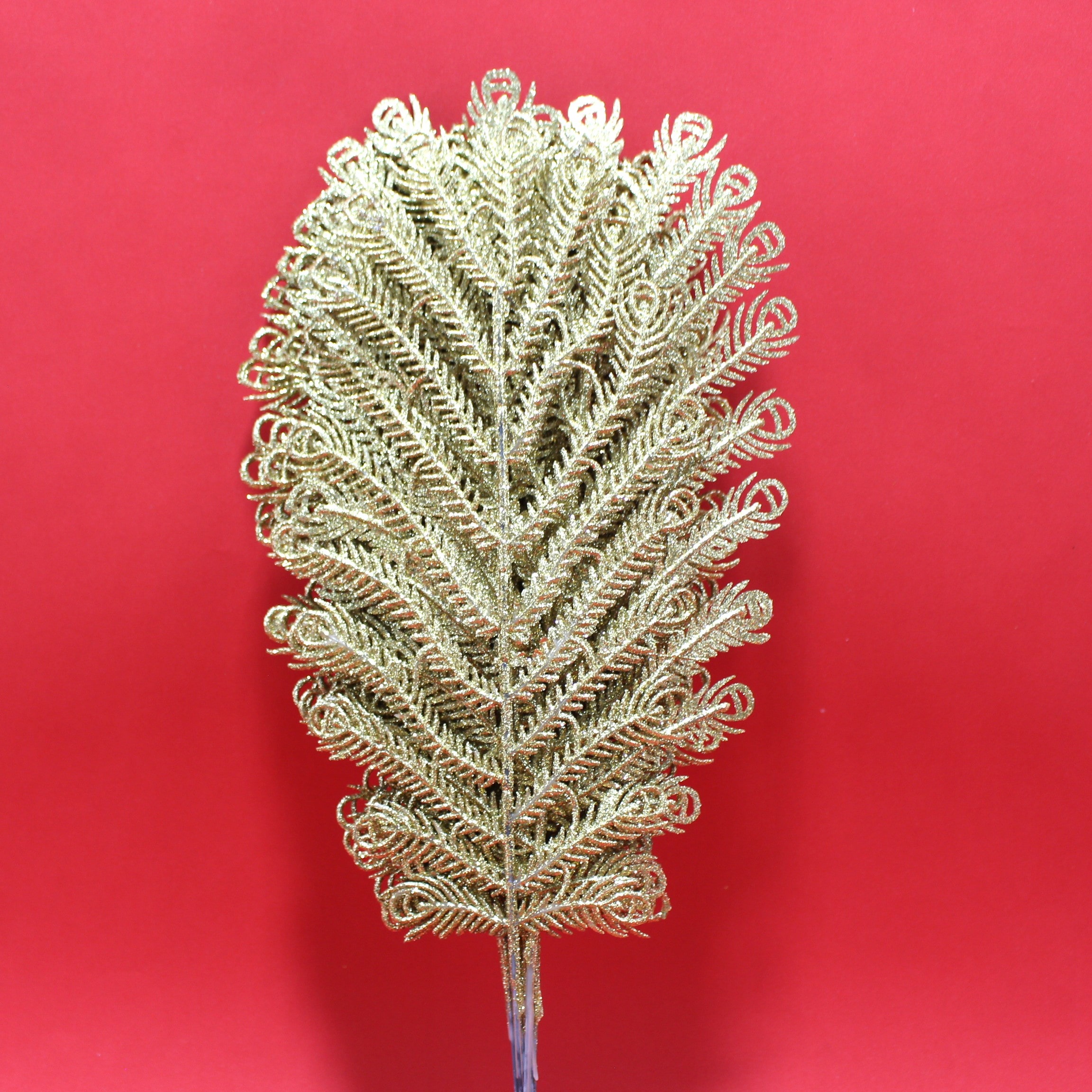 Flor Dorada navideña escarchada hoja on