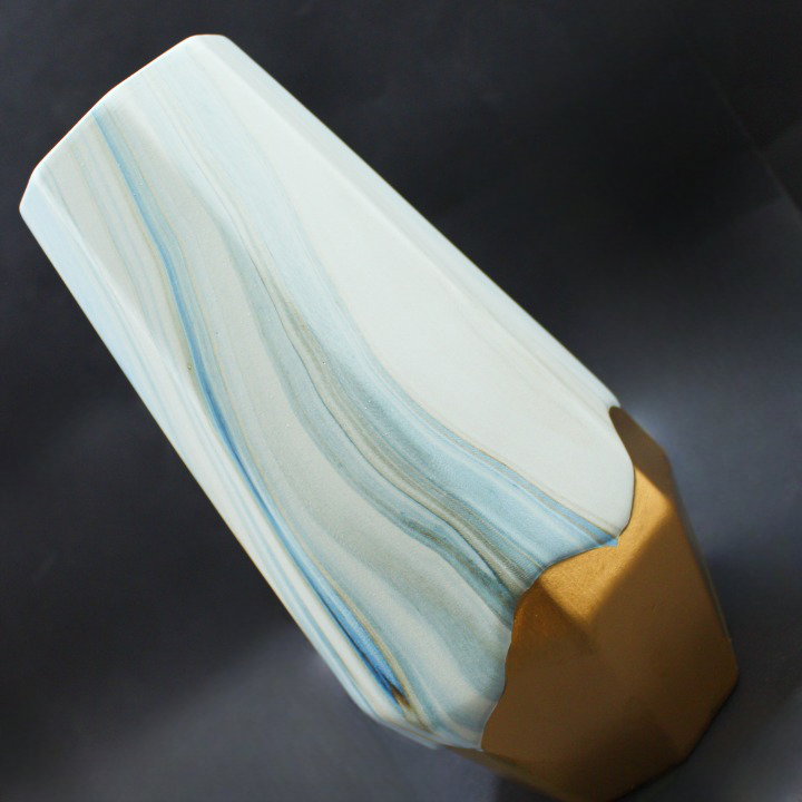 Miniatura 2 de Jarrron decorativo Base dorada 27cm