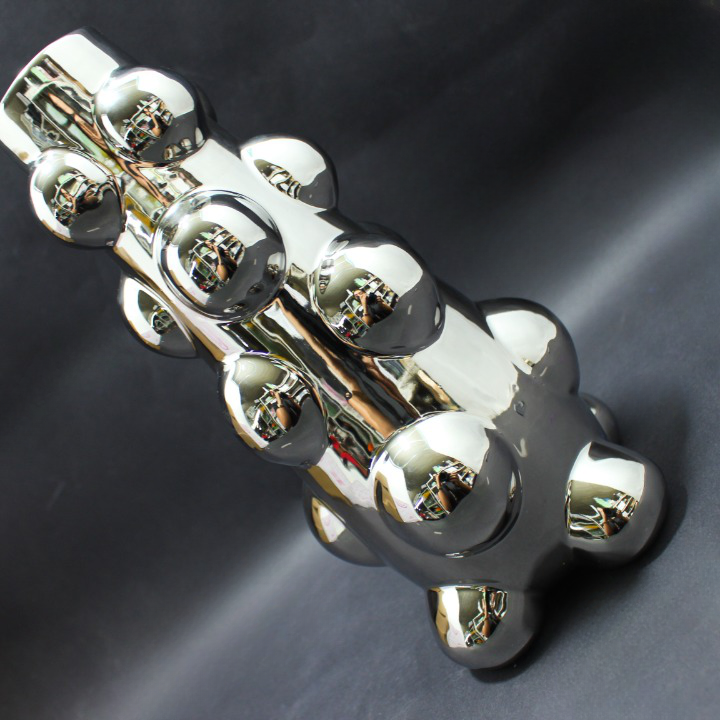 Miniatura 3 de Jarron derorativo plateado con Bolas