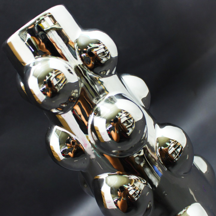 Miniatura 2 de Jarron derorativo plateado con Bolas