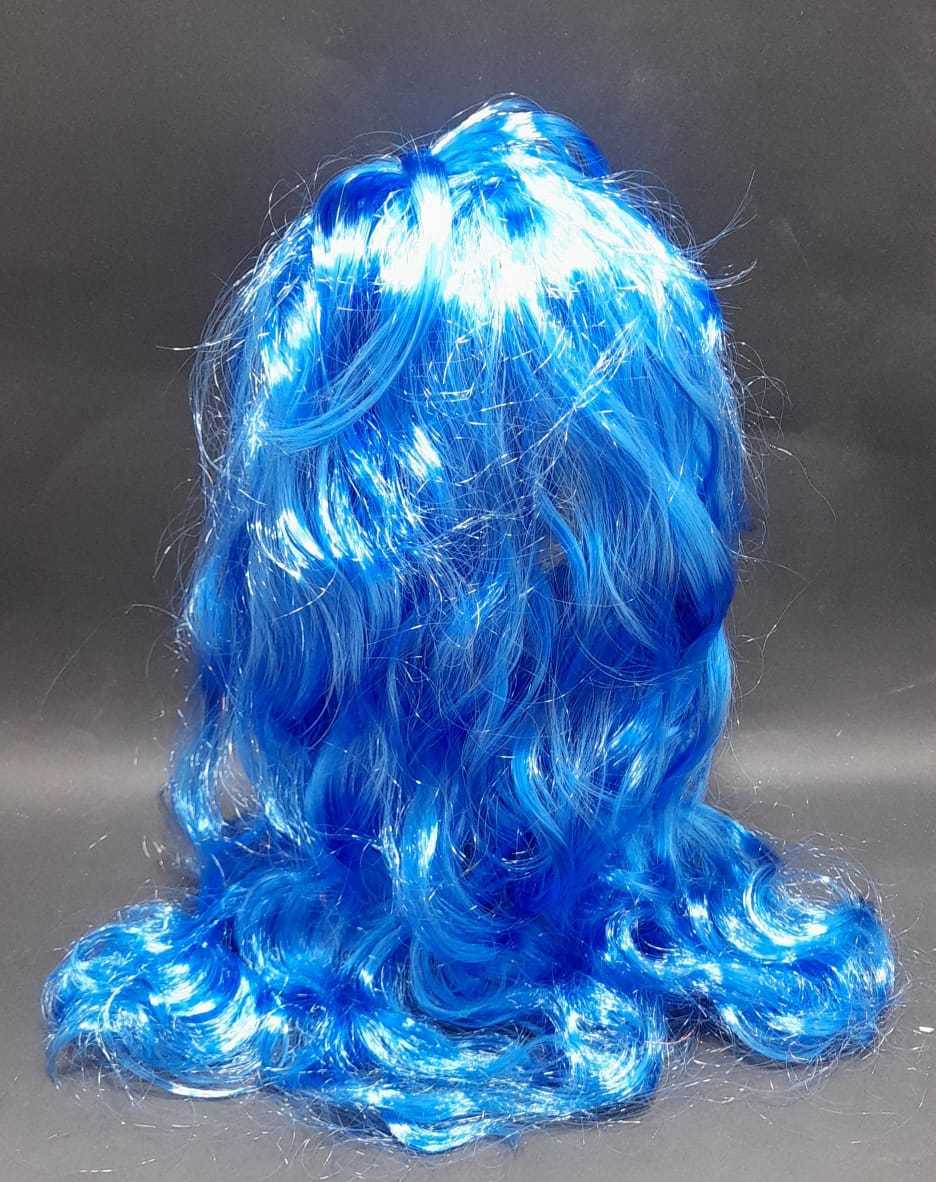 PELUCA ONDULADA AZUL 48CM