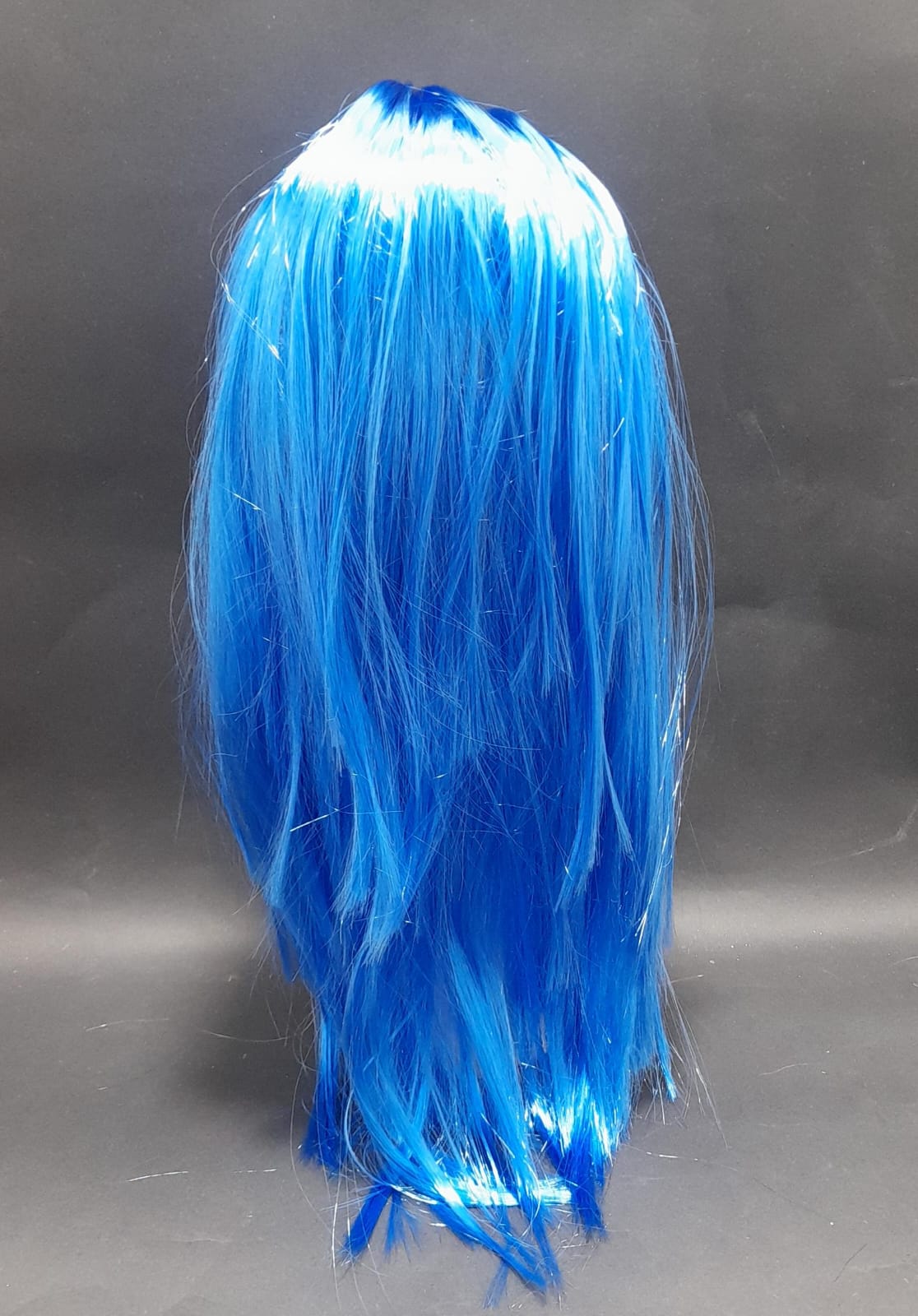 PELUCA LARGA LIZA CON FLEQUILLO AZUL