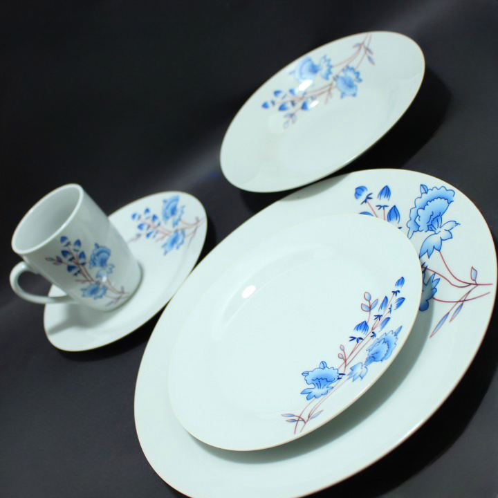 Miniatura 5 de Vajilla sultana x 20 piezas flores azul