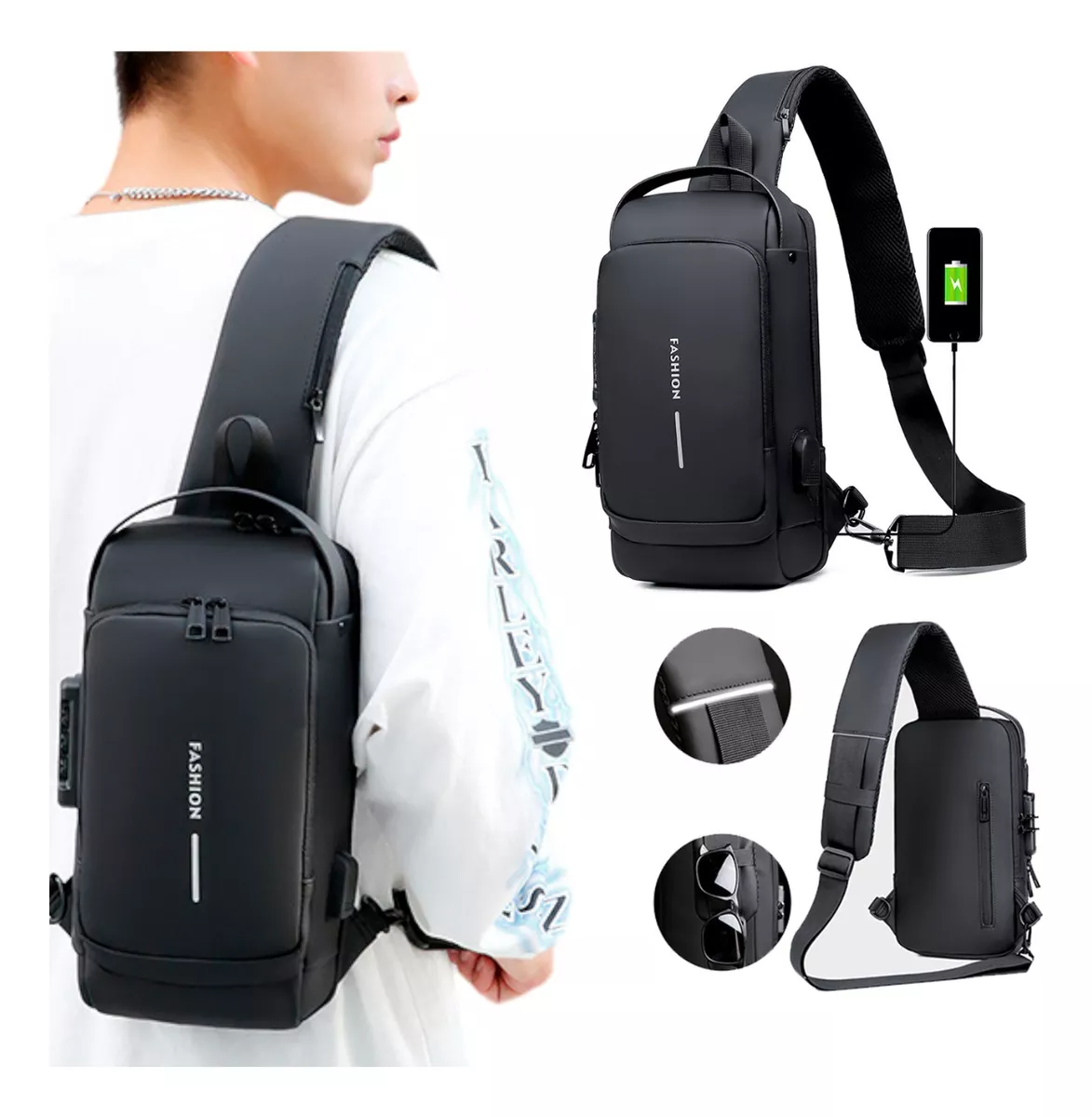 Bolso Antirrobo Impermeable Morral USB