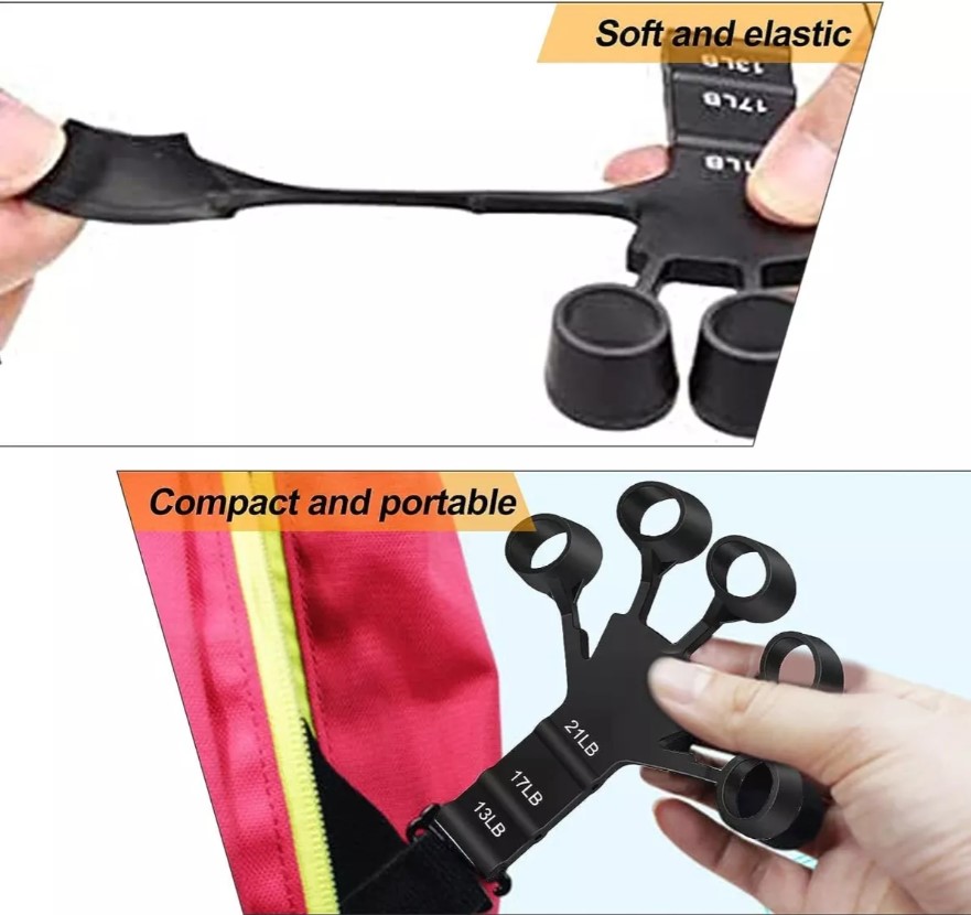 Miniatura 2 de SET EJERCITADOR DEDOS NEGRO Y GRIS