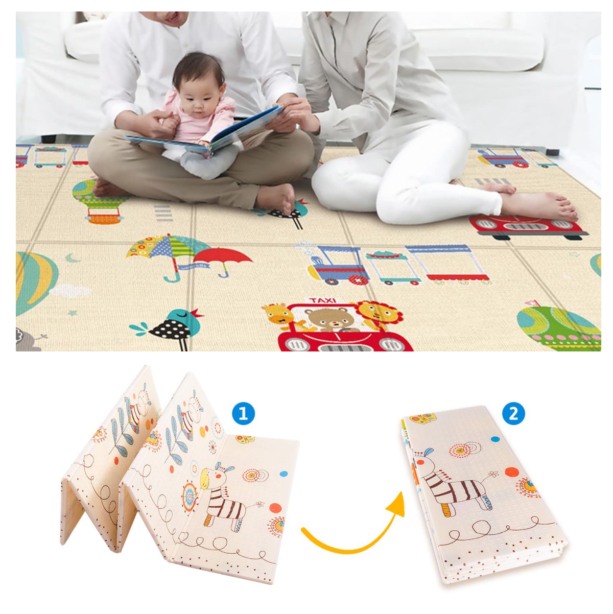 Tapete Plegable Gateo Bebe Doble Faz Genero