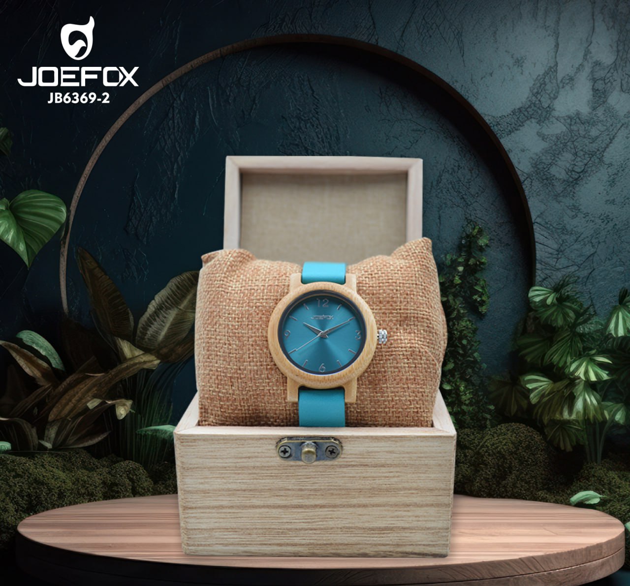 JB6369 RELOJ JOEFOX BAMBU CUERO ESTUCH
