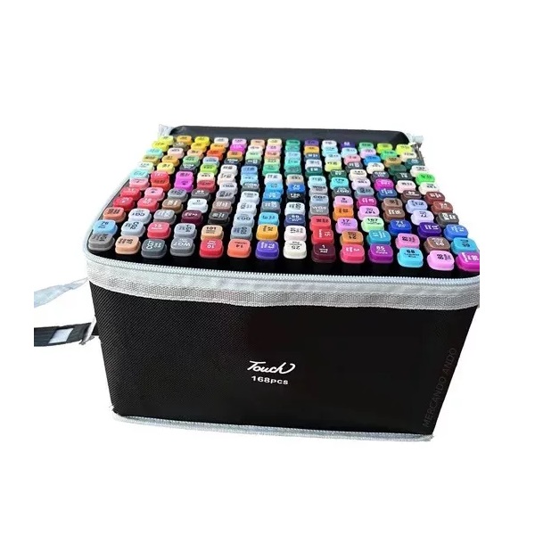 Set De Marcadores Doble Punta 168 Pcs