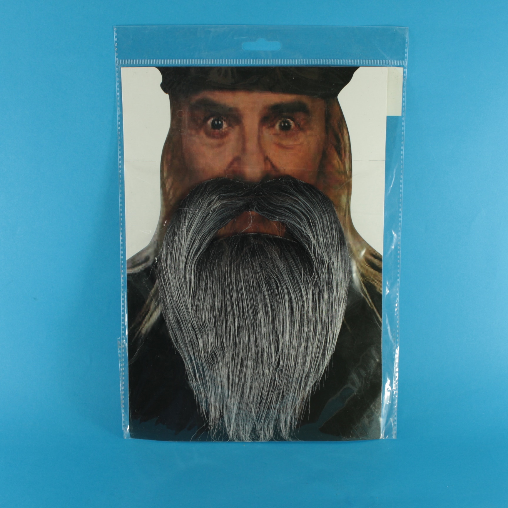 Barba lisa negra para disfraz