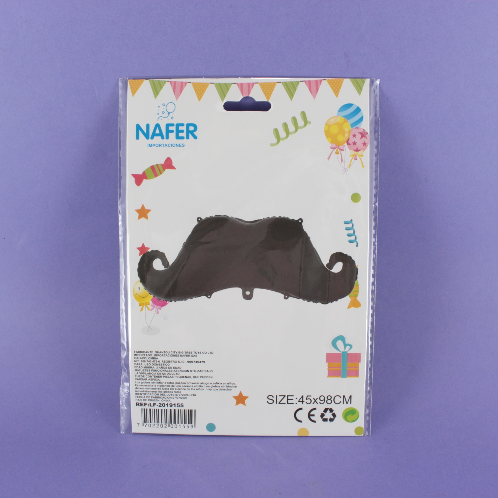 globo metalizado ''mostacho''