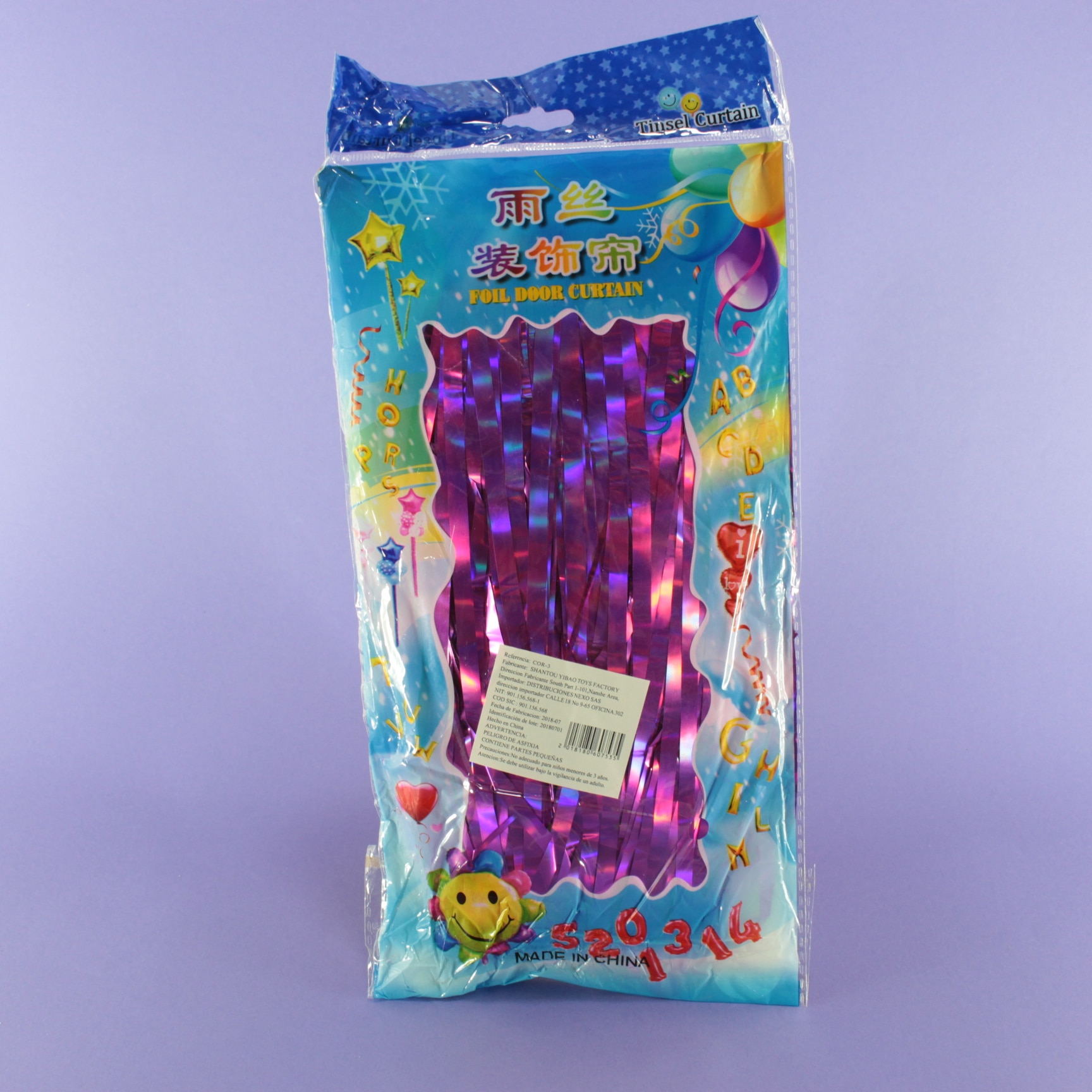 Cortina metalizada visos rosada