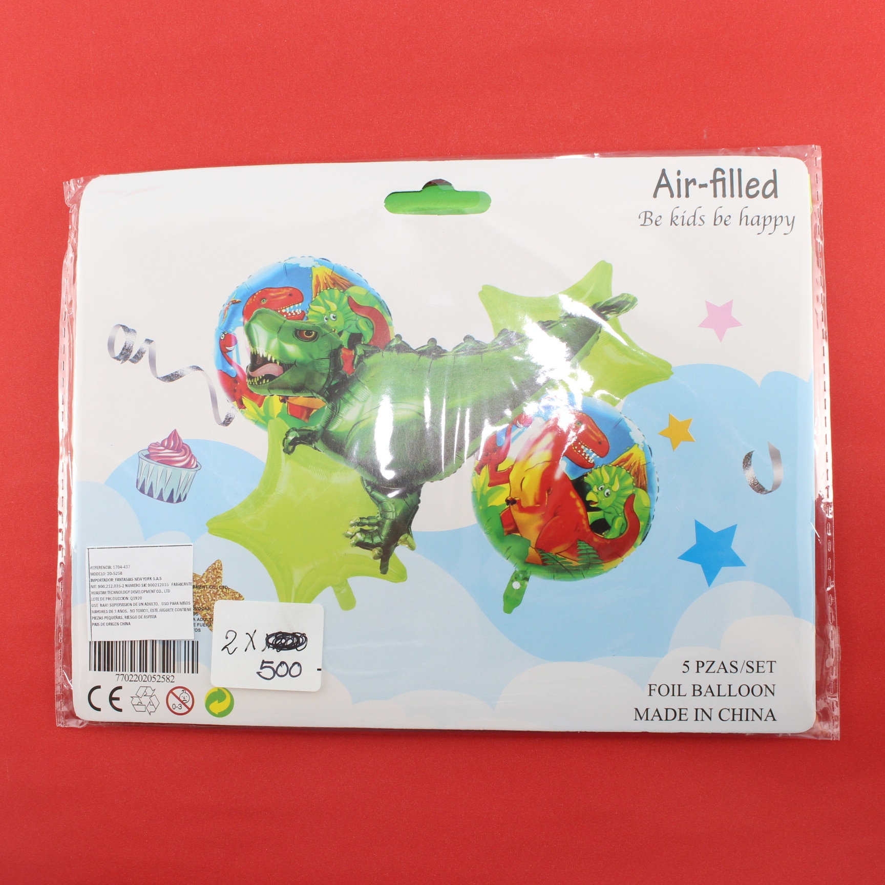 Miniatura 2 de Set de globos metalizados dinosaurios