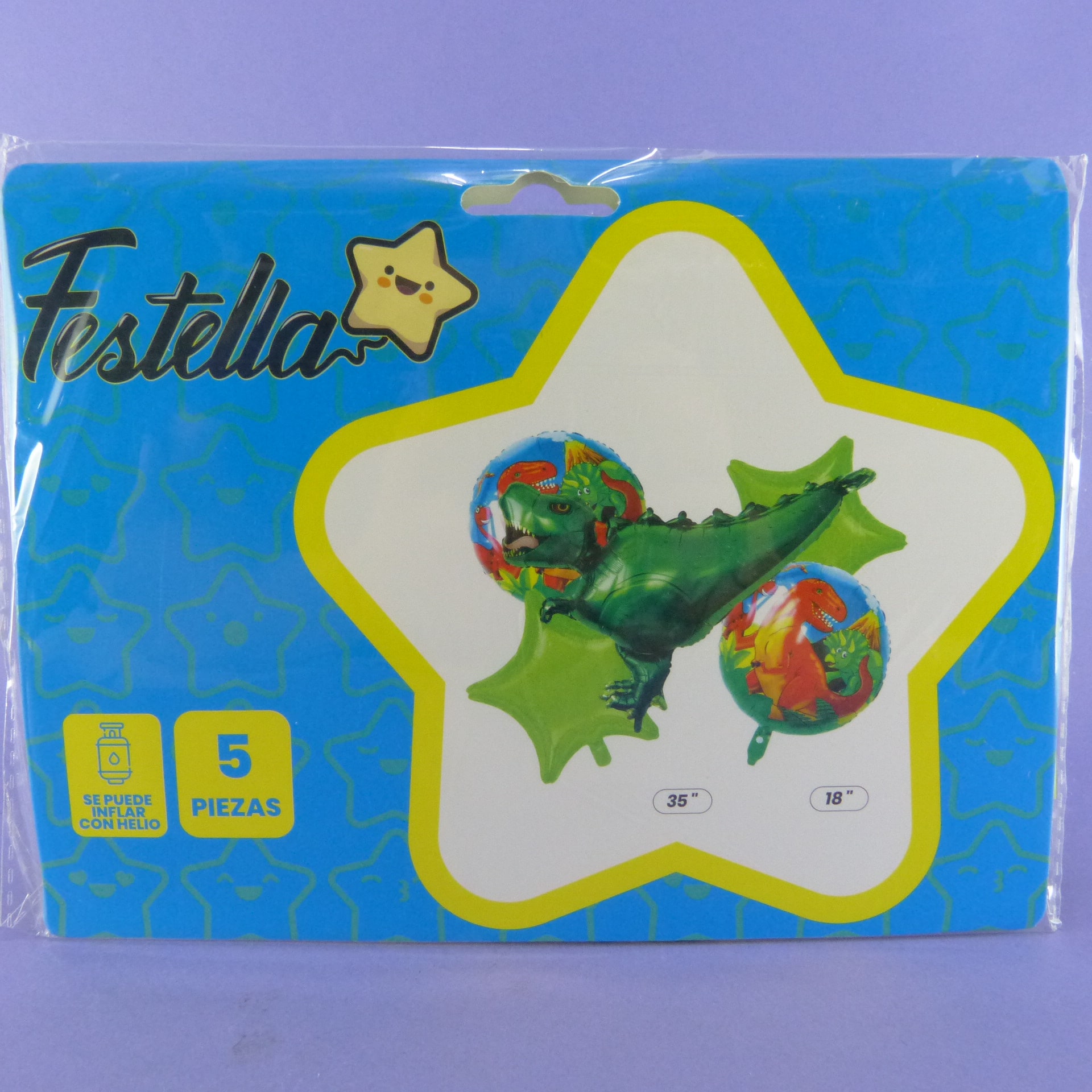 Set de globos metalizados dinosaurios