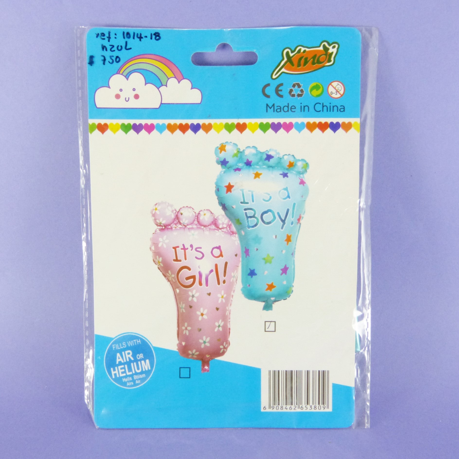 Globo metalizado huella bebé