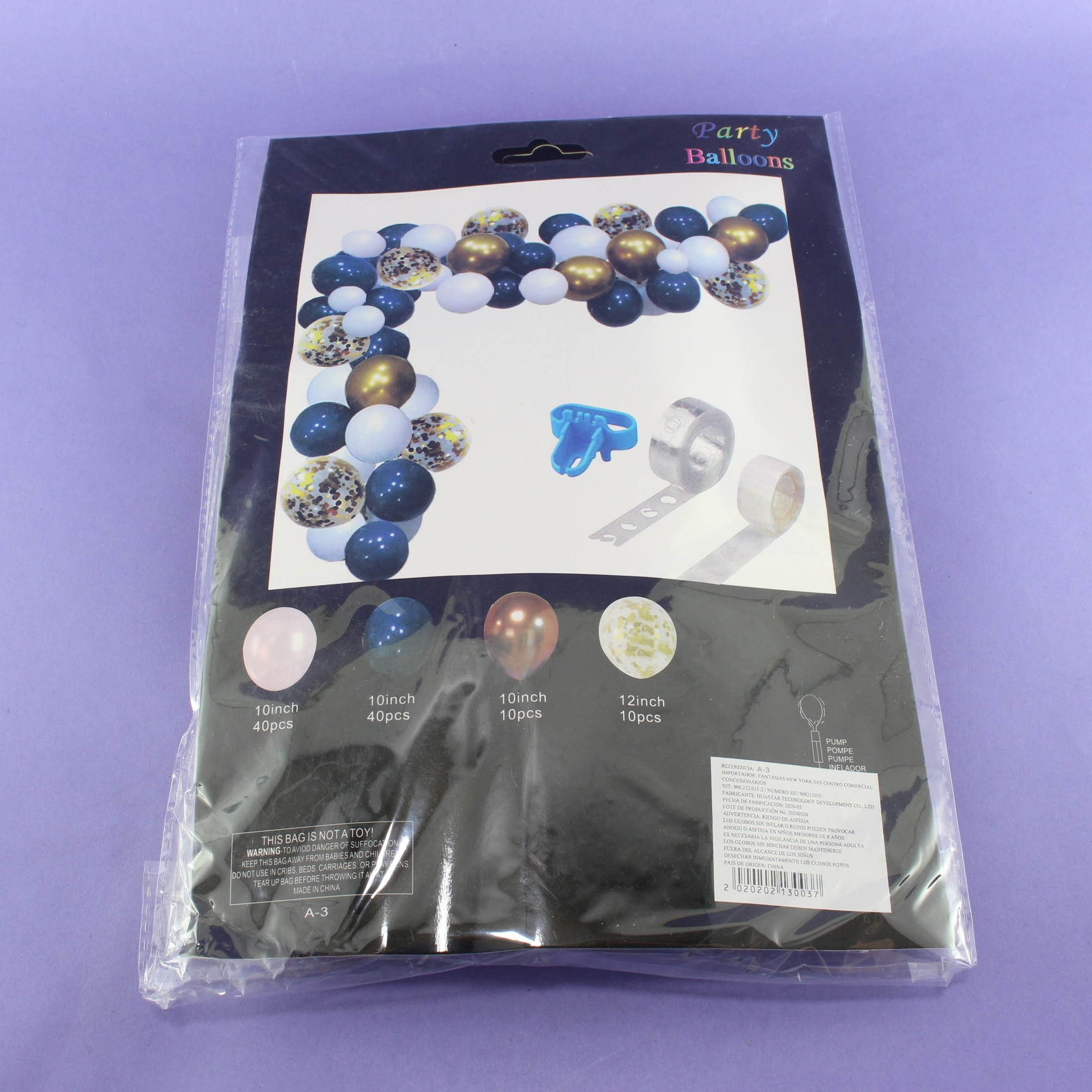 Set buquet 110 piezas dorado, azul, tra