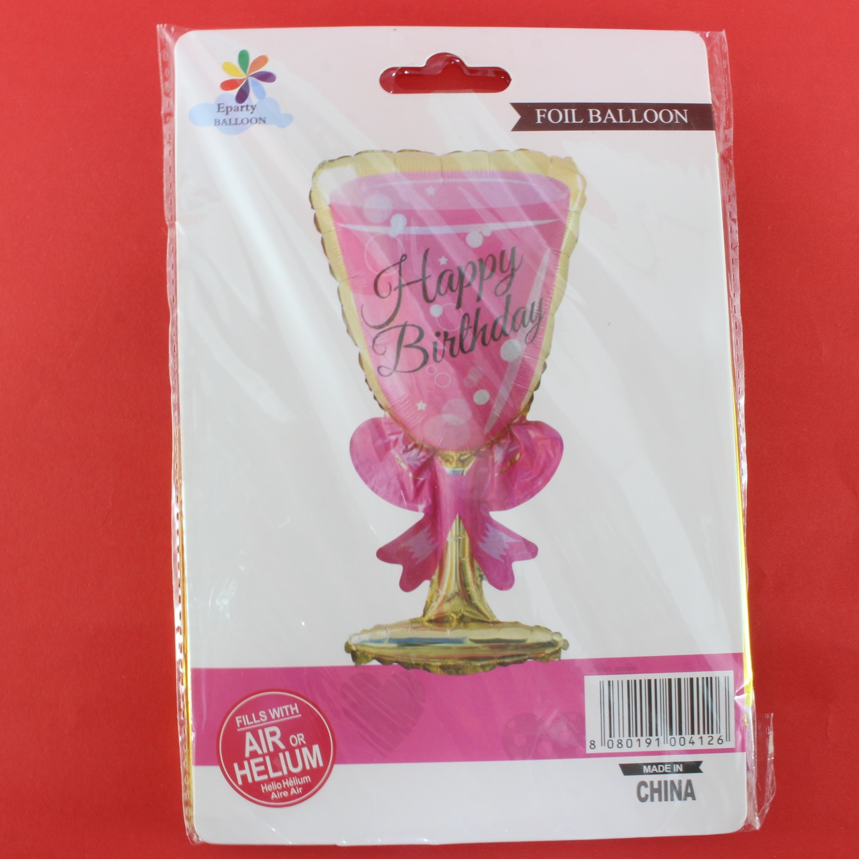 Globo Metalizado Copa Rosa con dorado H